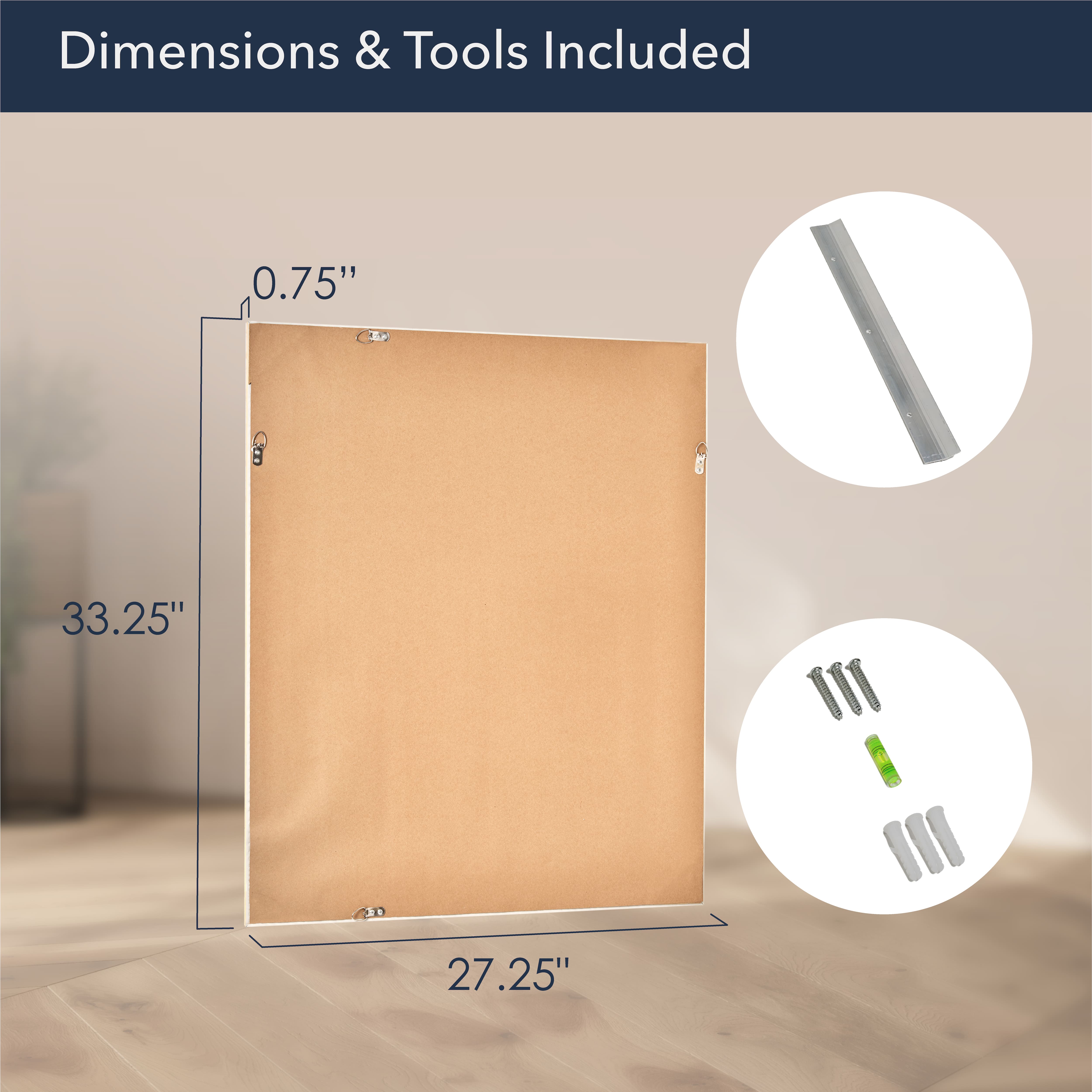 Head West White & Gold Framed Bevel Vanity Accent Mirror - 33" x 27"