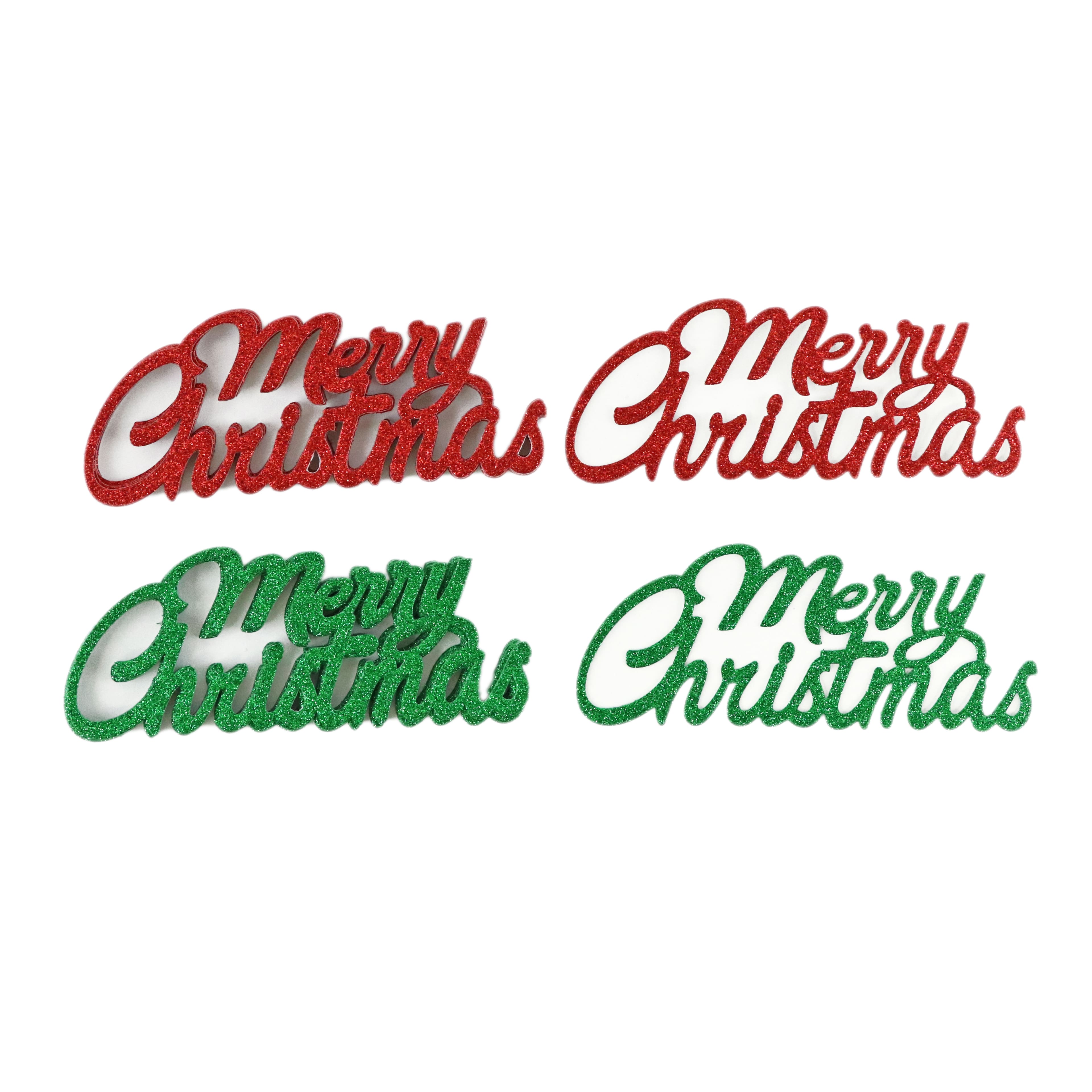 Red &#x26; Green Glitter Merry Christmas Die Cut Stickers by Recollections&#x2122;