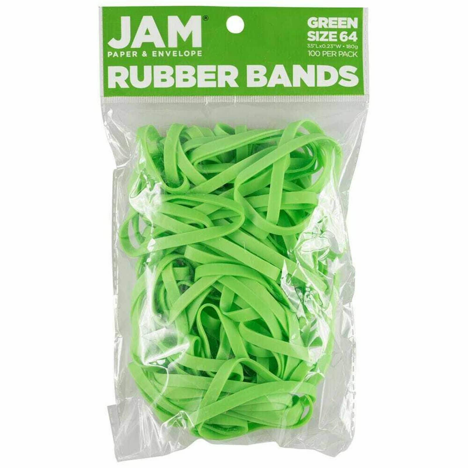 JAM Paper Size 64 Rubber Bands, 100ct.