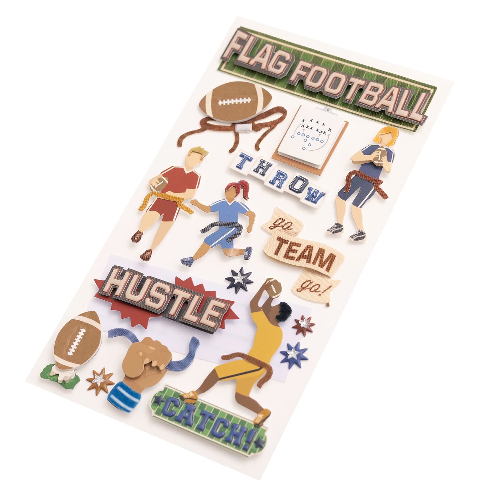 12 Pack: Flag Football Dimensional Stickers by Recollections™
