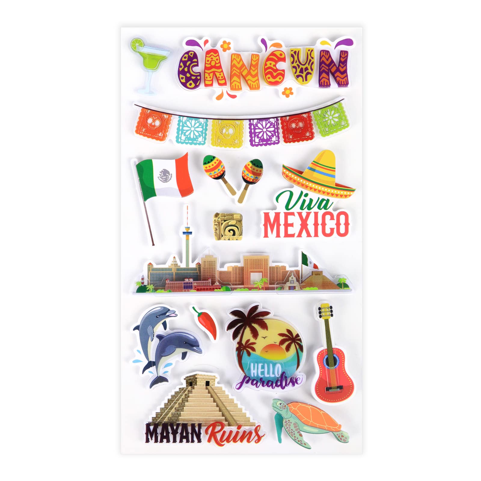12 Pack: Cancun Dimensional Stickers by Recollections™