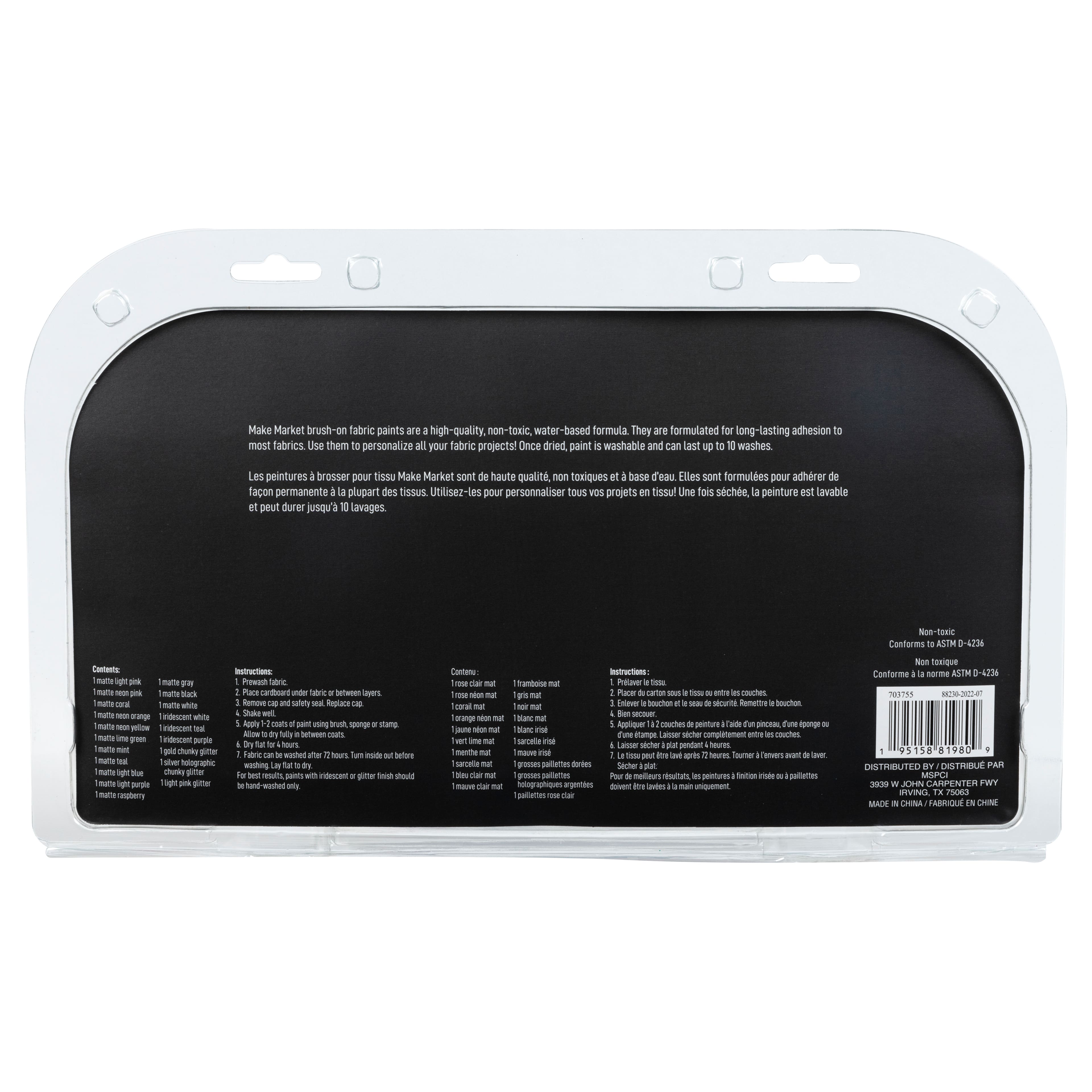 6 Packs: 20 ct. (120 total) Pastel Brush-On Fabric Paint Set by Make Market®