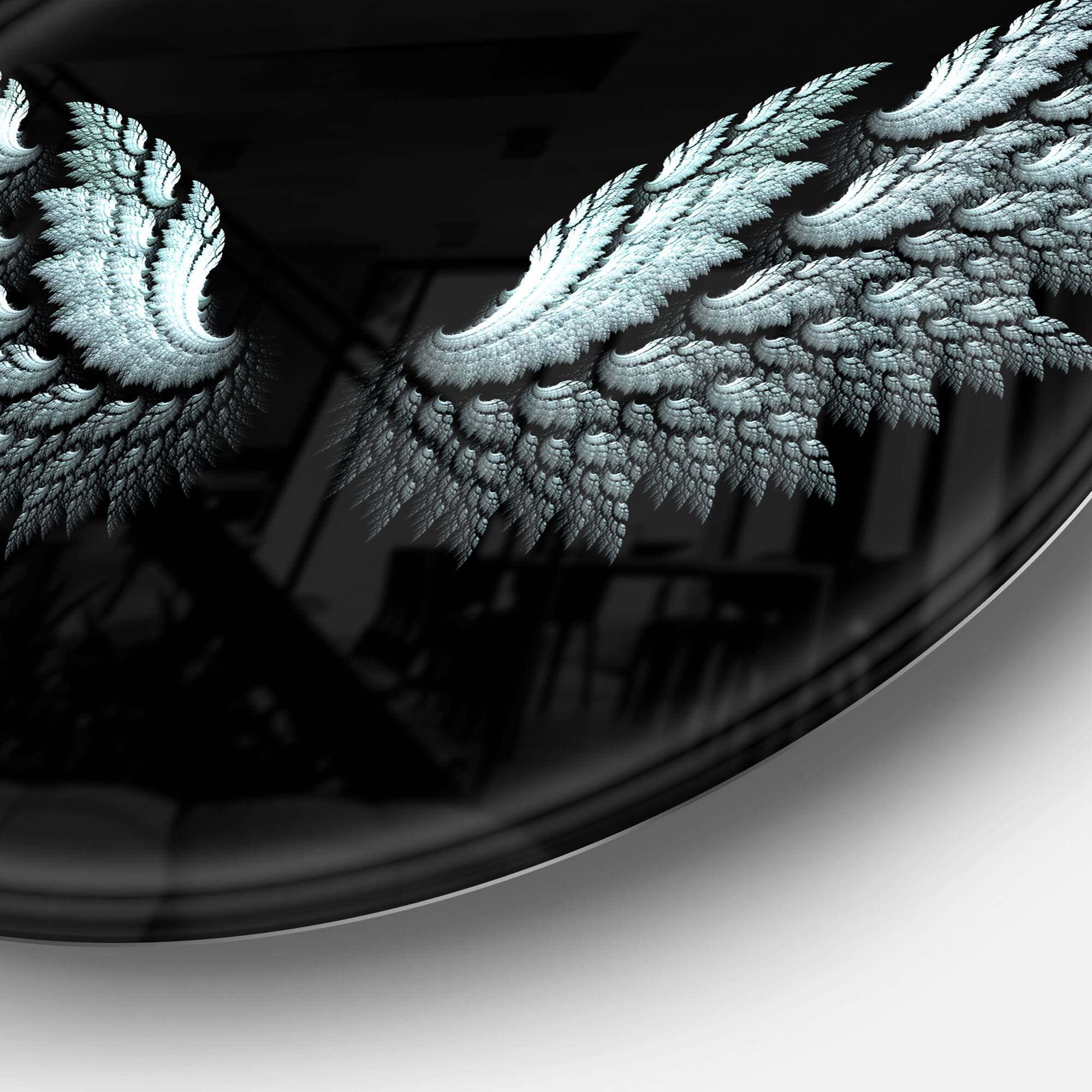 Designart - Angel Wings on Black Background&#x27; Abstract Metal Circle Wall Art