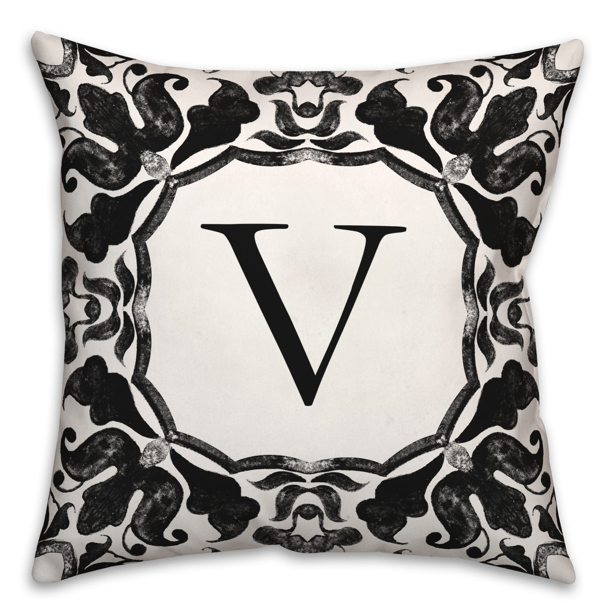 Black & White Monogram Indoor/Outdoor Pillow | Michaels