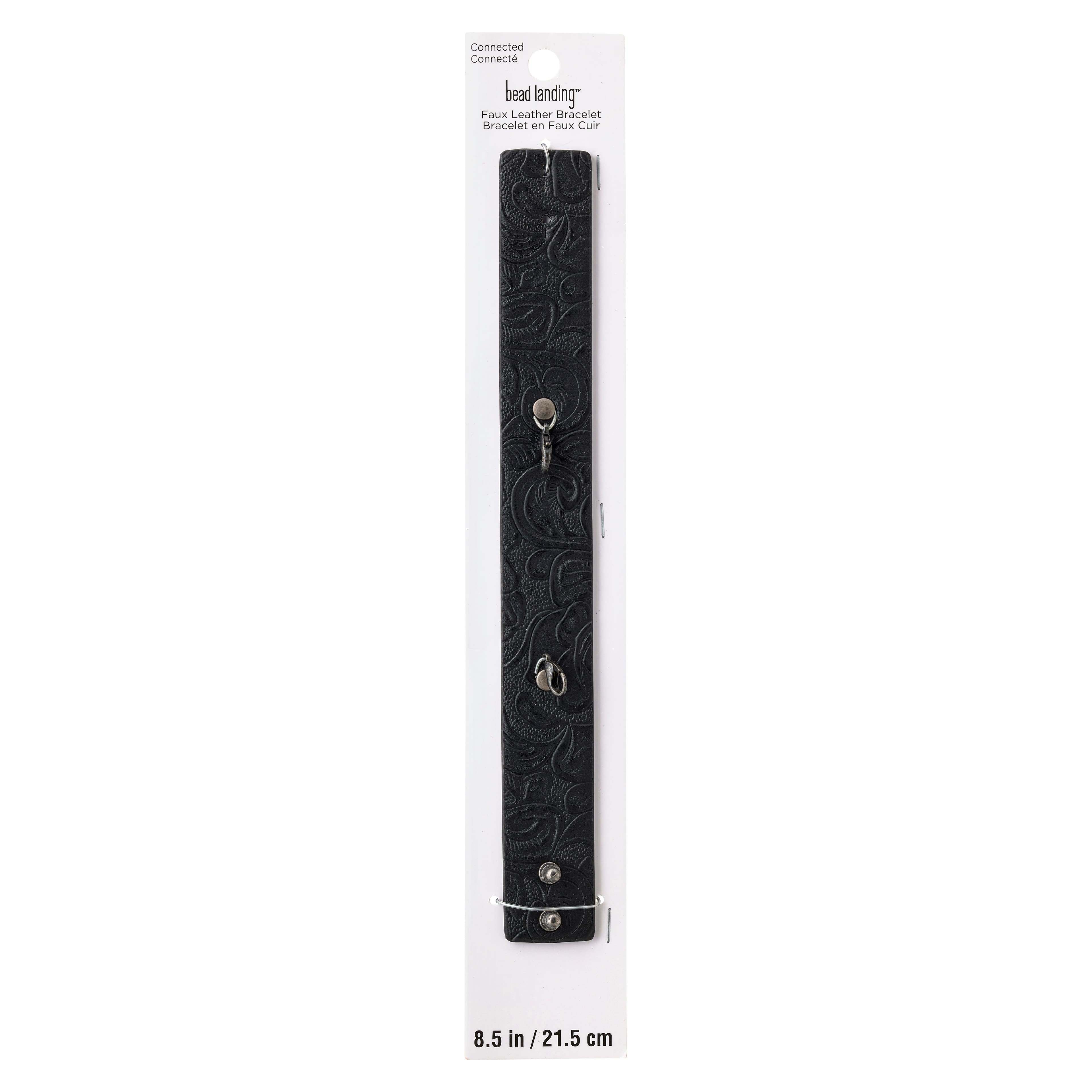 Blue Moon&#xAE; Beads ShortCuts&#x2122; Faux Leather Bracelet Cuff, Embossed Black