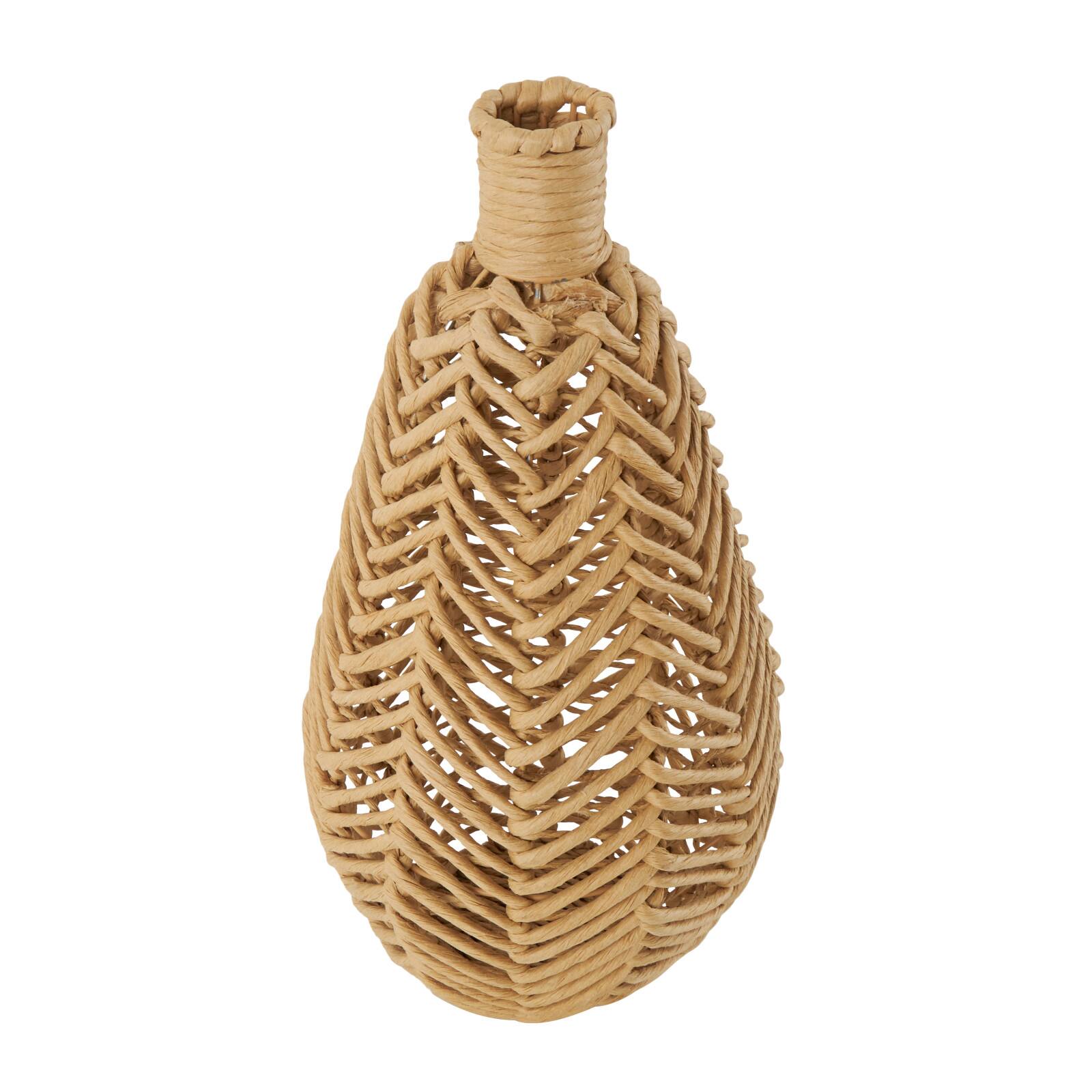 17&#x22; Brown Seagrass Handmade Woven Vase
