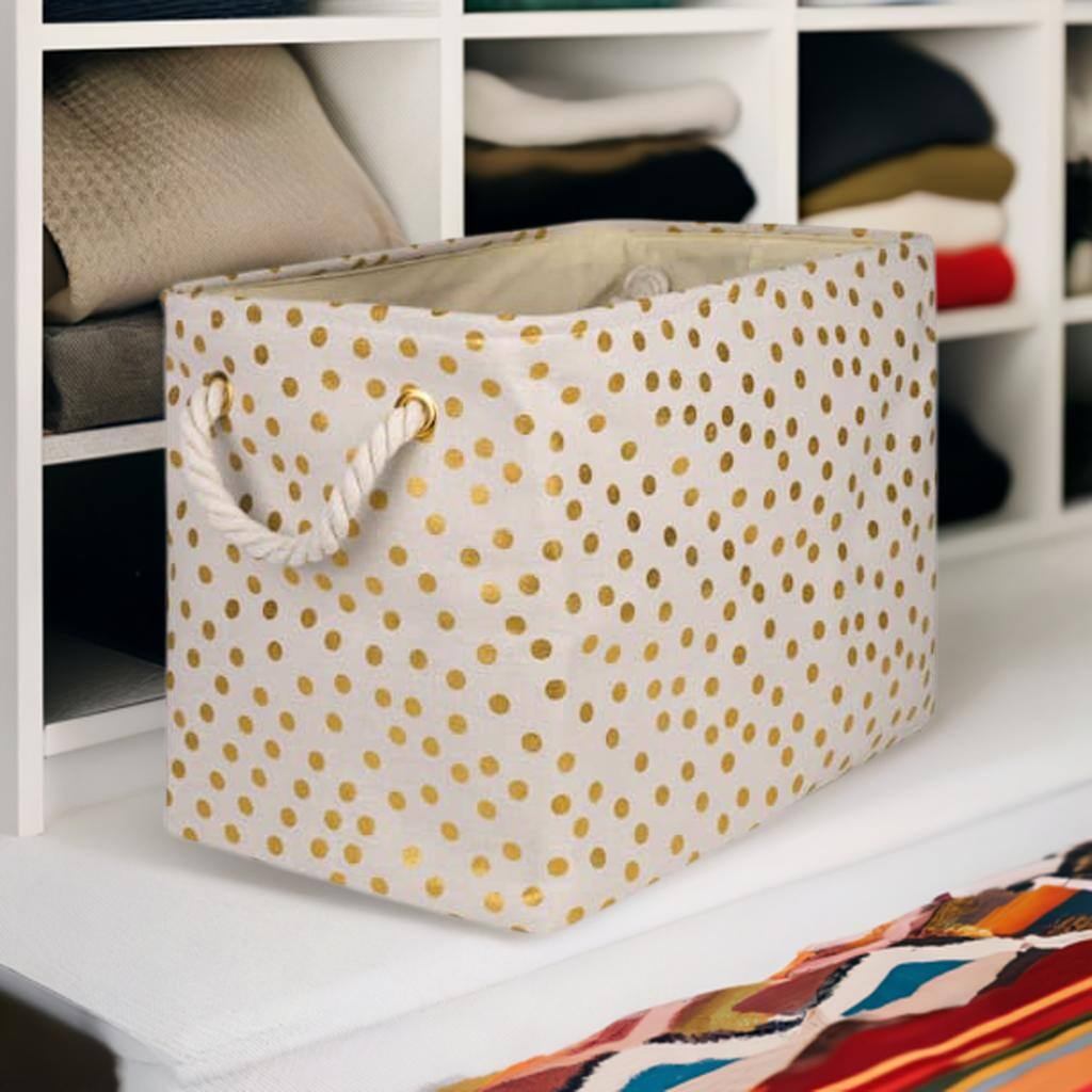 DII® Large Rectangle Gold Dots Polyester Bin