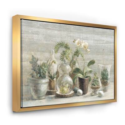Designart - Composition of Orchids - Traditional Canvas in Gold Frame ...