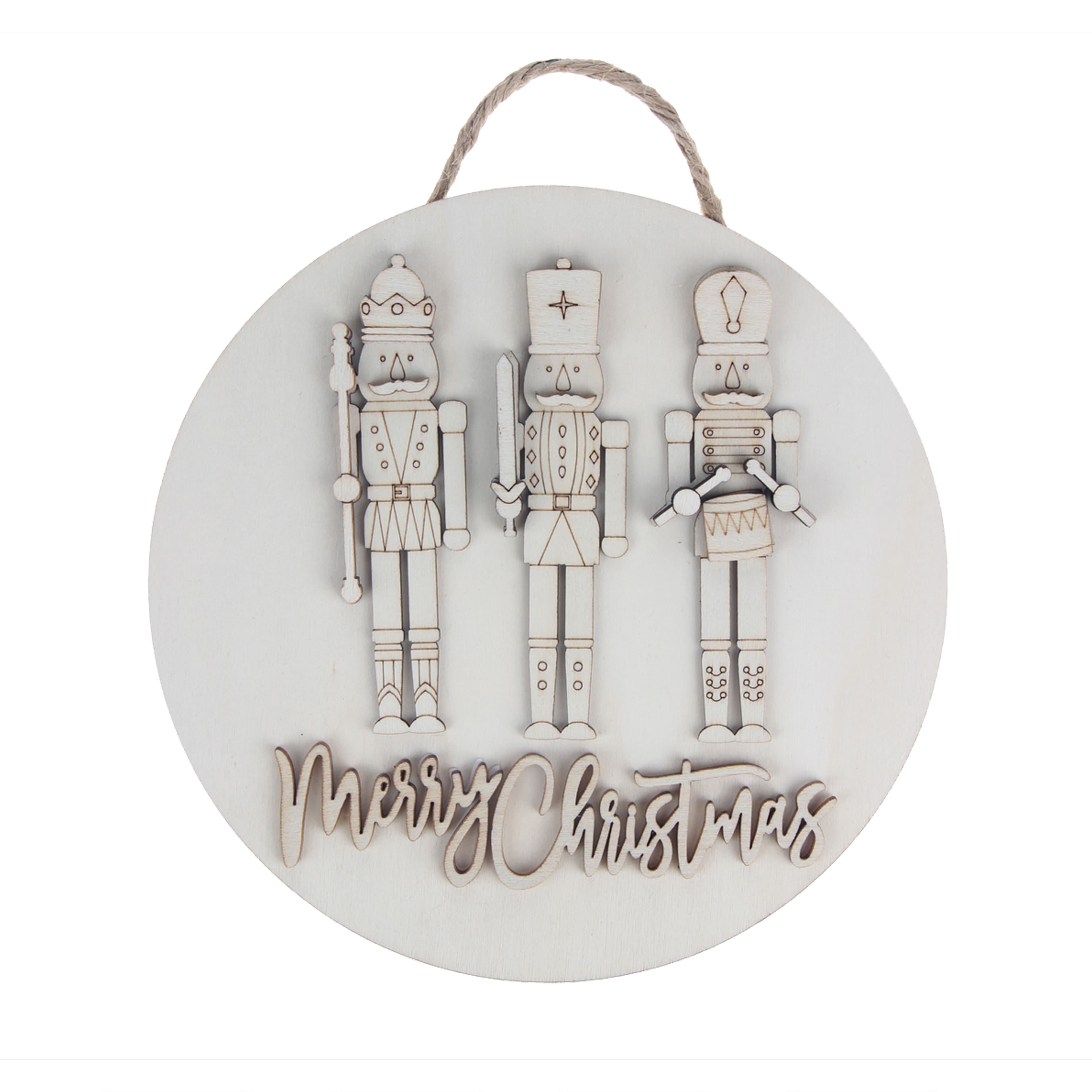 6&#x22; Nutcrackers Plaque DIY Wood D&#xE9;cor Kit by Make Market&#xAE;