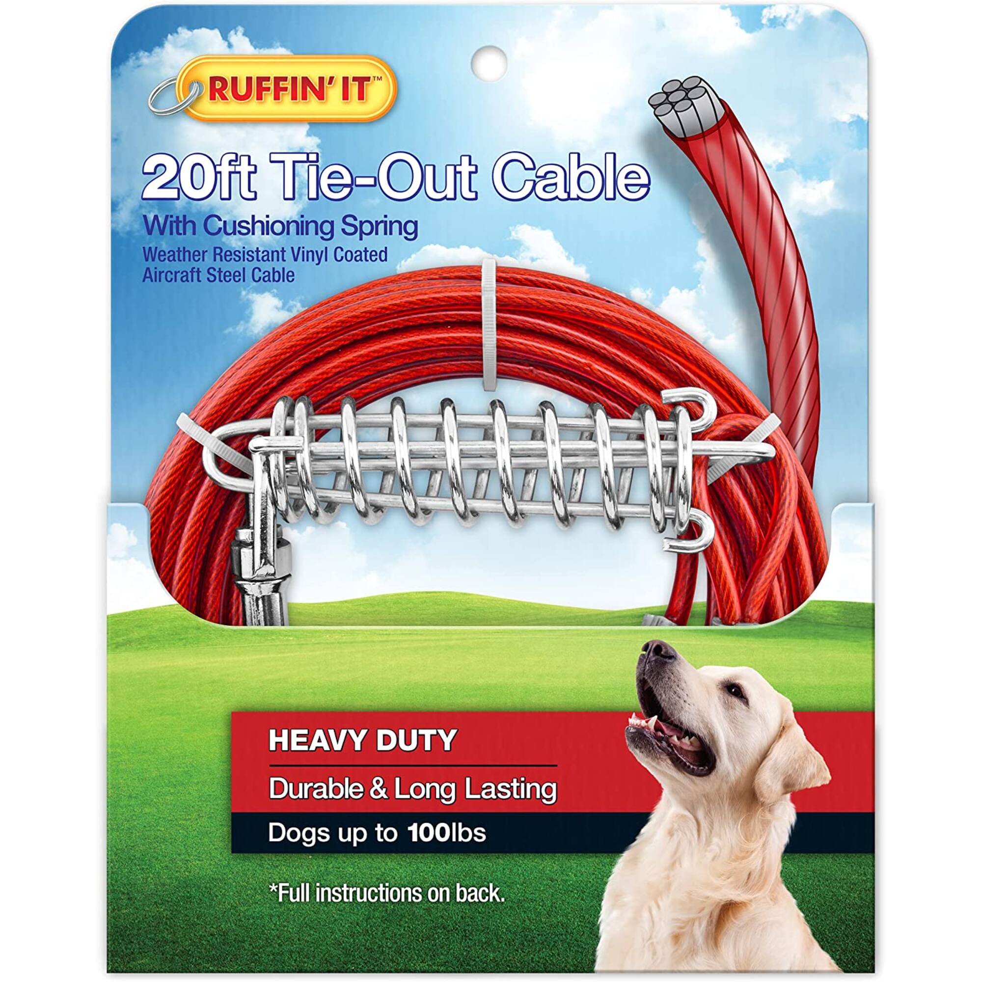 Ruffin&#x27; It Heavy Duty Dog Tie-Out Cable