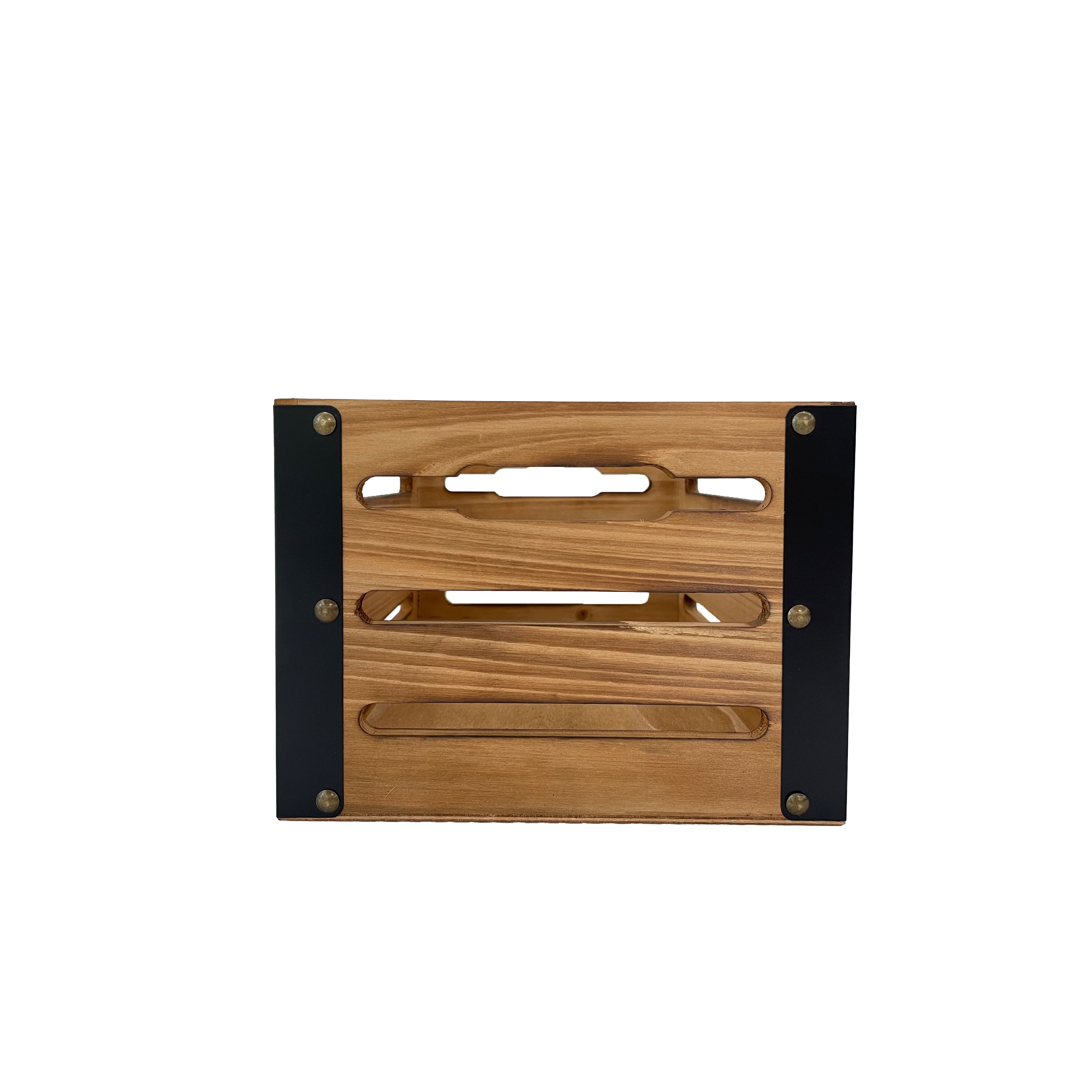 12.5&#x22; Natural Brown Wood &#x26; Metal Crate by Ashland&#xAE;