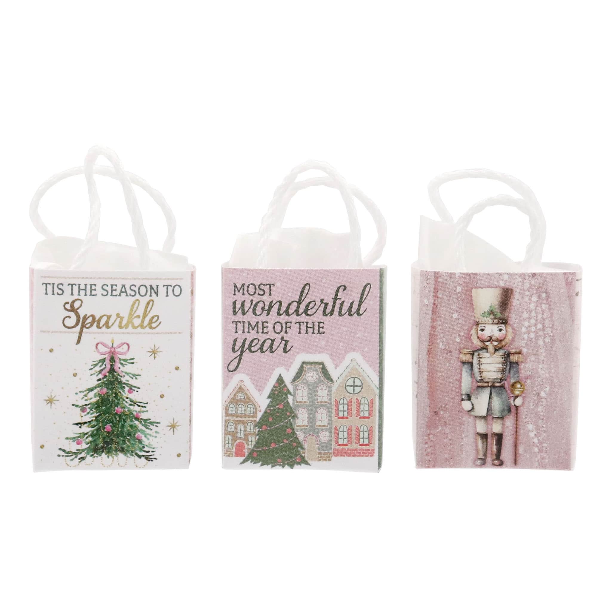 Mini Sparkly Holiday Gift Bag Decorations by Ashland&#xAE;