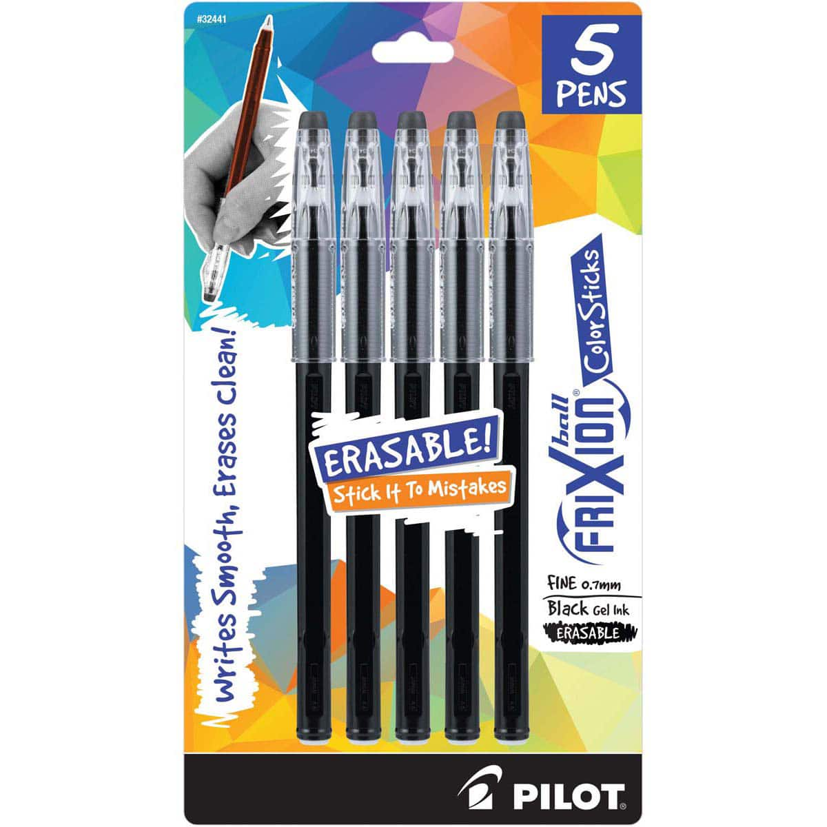 Pilot FriXion Ball Color Sticks Black Erasable Gel Pens