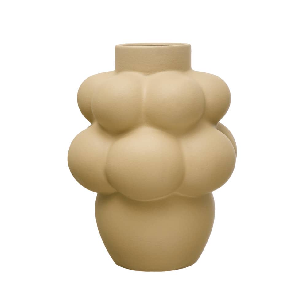 Hello Honey® Bloomingville 14.5" Sand Finish Stoneware Formed Bubble Vase