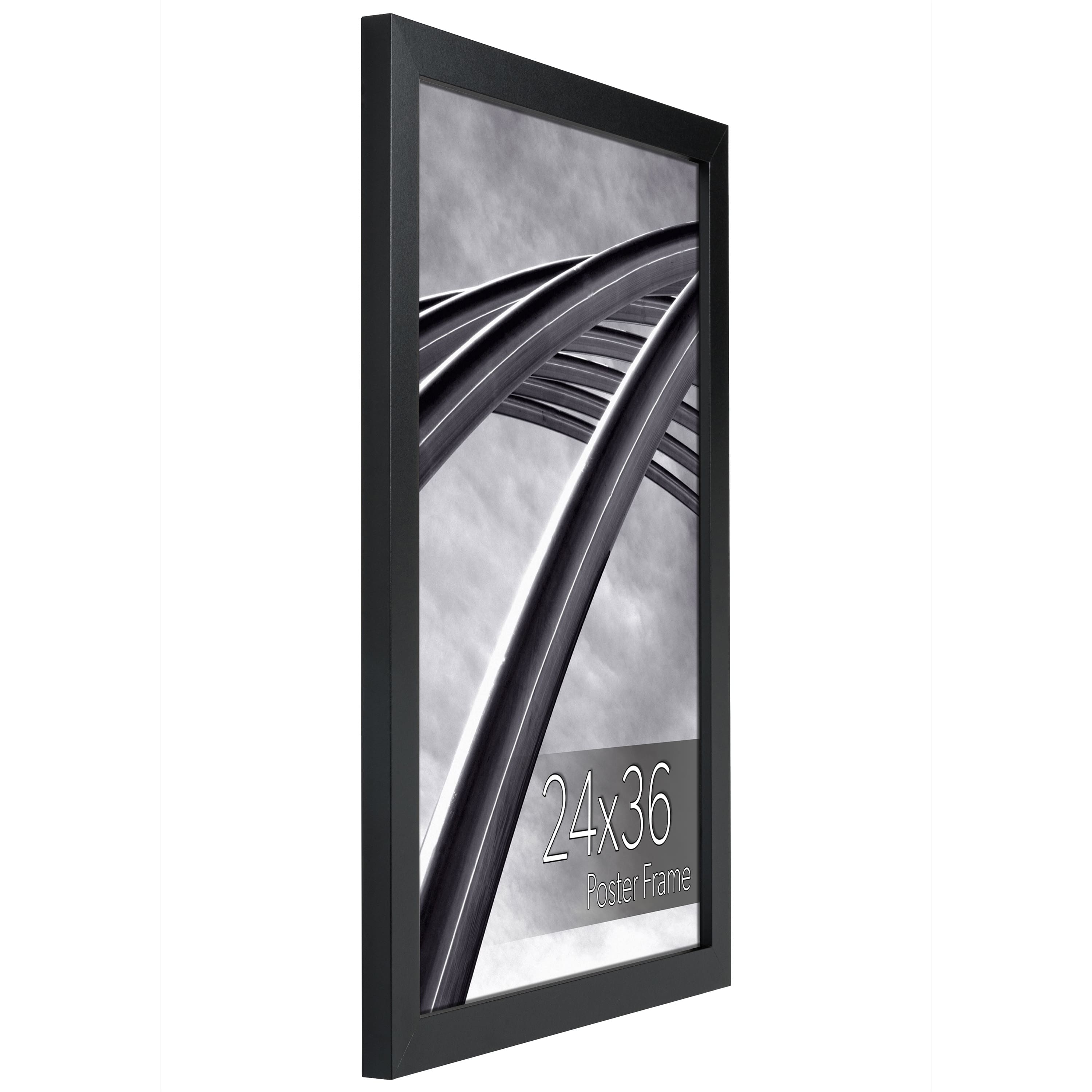 WallsThatSpeak Vertically or Horizontally Hanging Black 24" x 36" Picture Frame with Glass, 4ct.