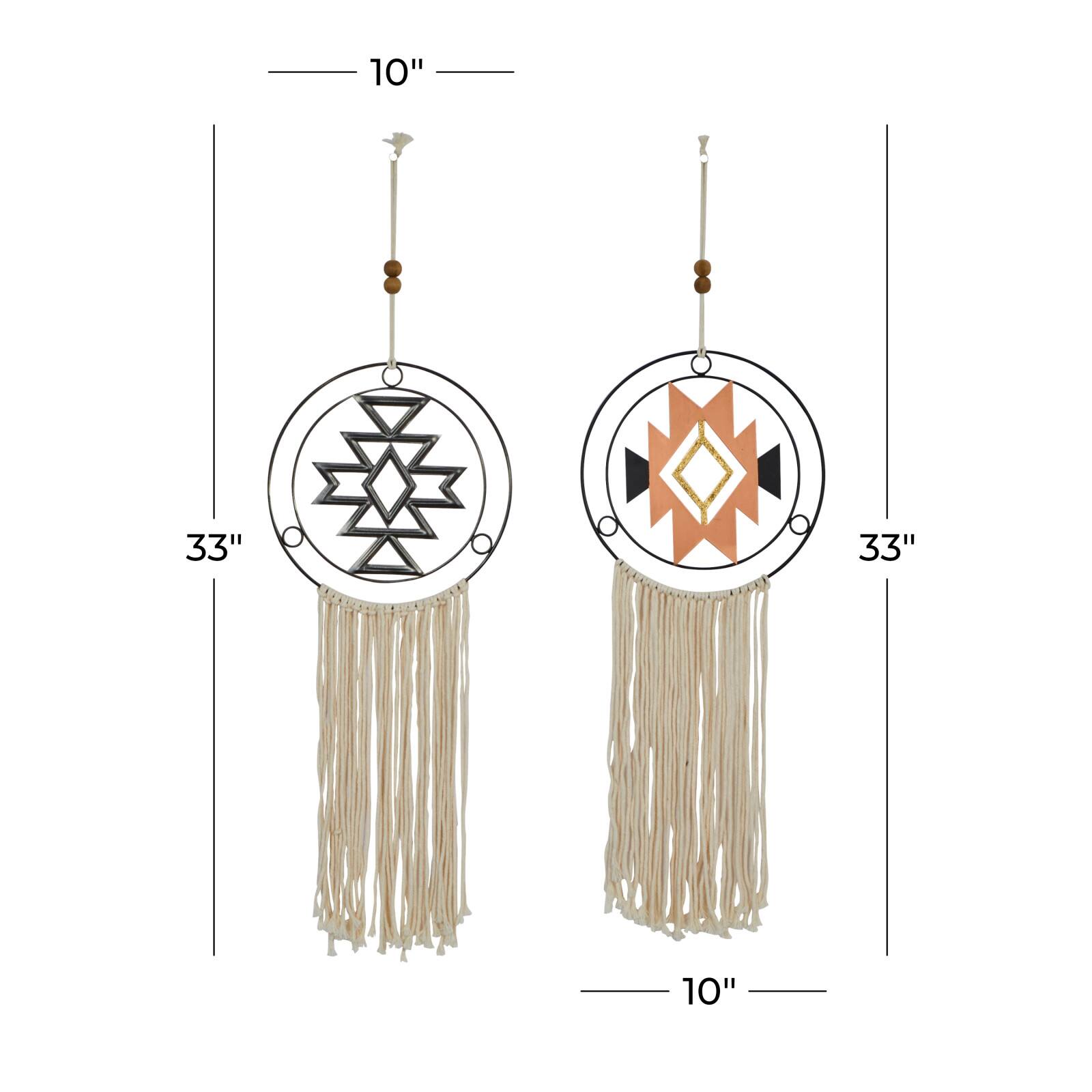 Multicolored Metal Contemporary Dreamcatcher Wall Decor, 2ct.