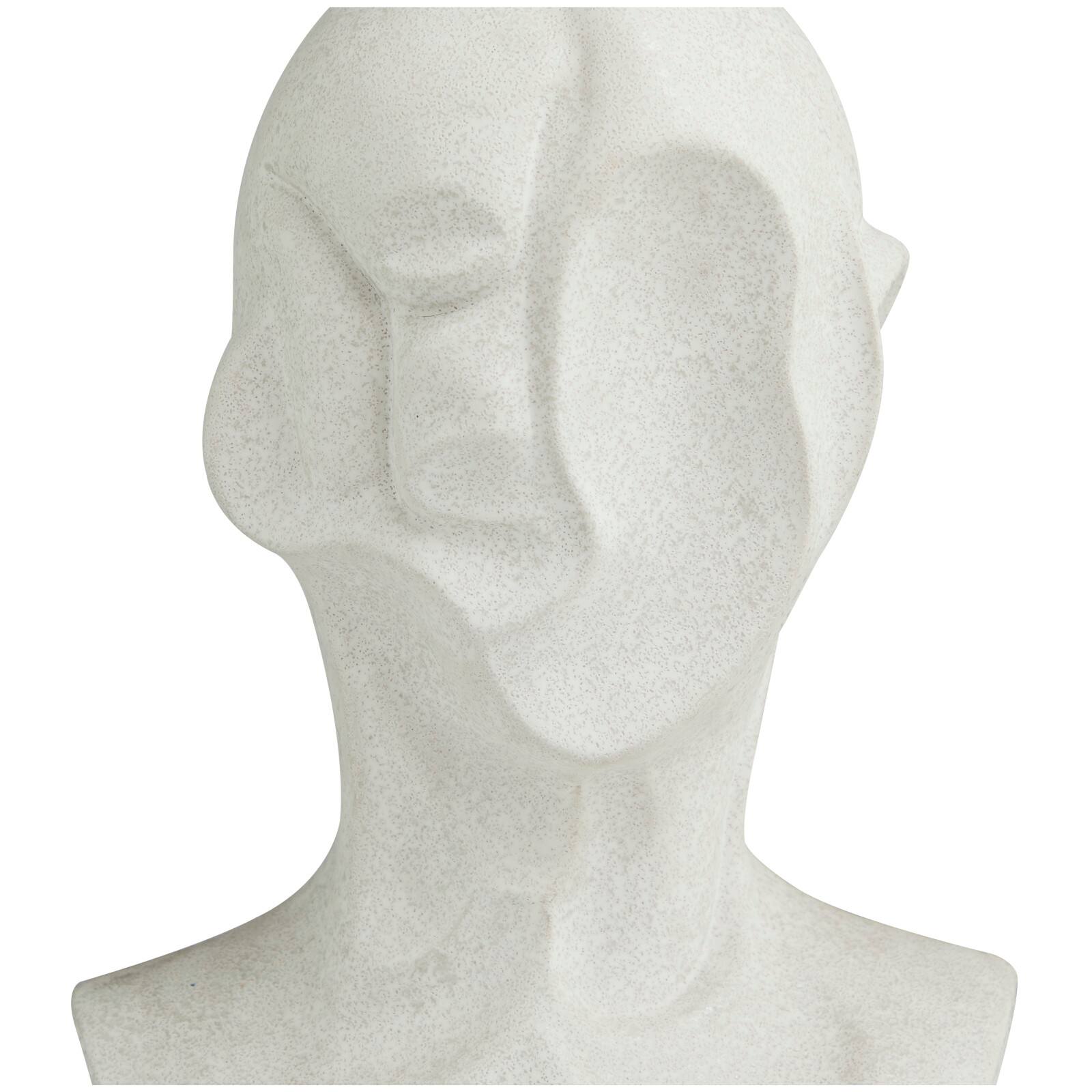 19&#x22; White Ceramic Cubist Inspired Head Sculpture