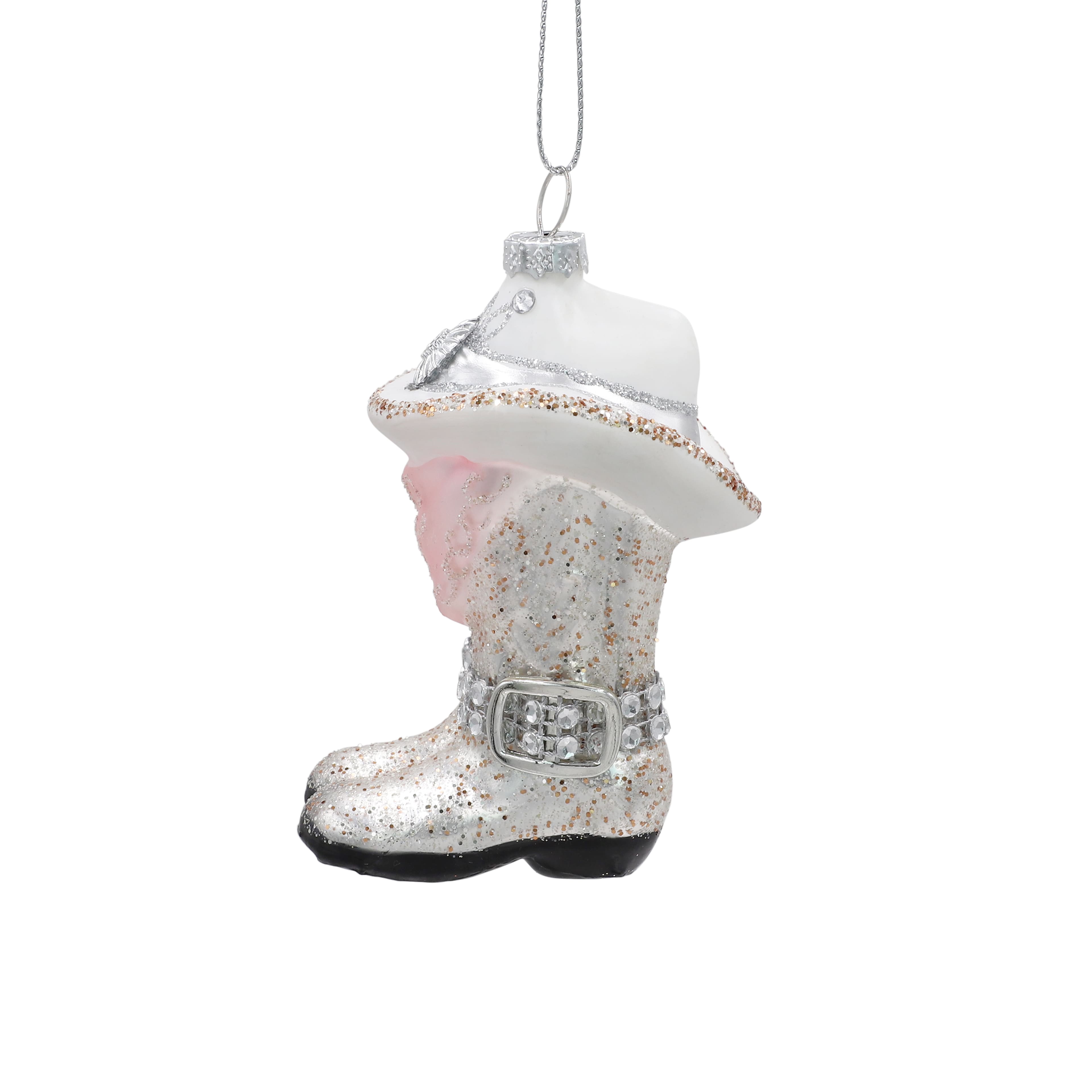 4.5&#x22; Cowboy Boot &#x26; Hat Glass Ornament by Ashland&#xAE;