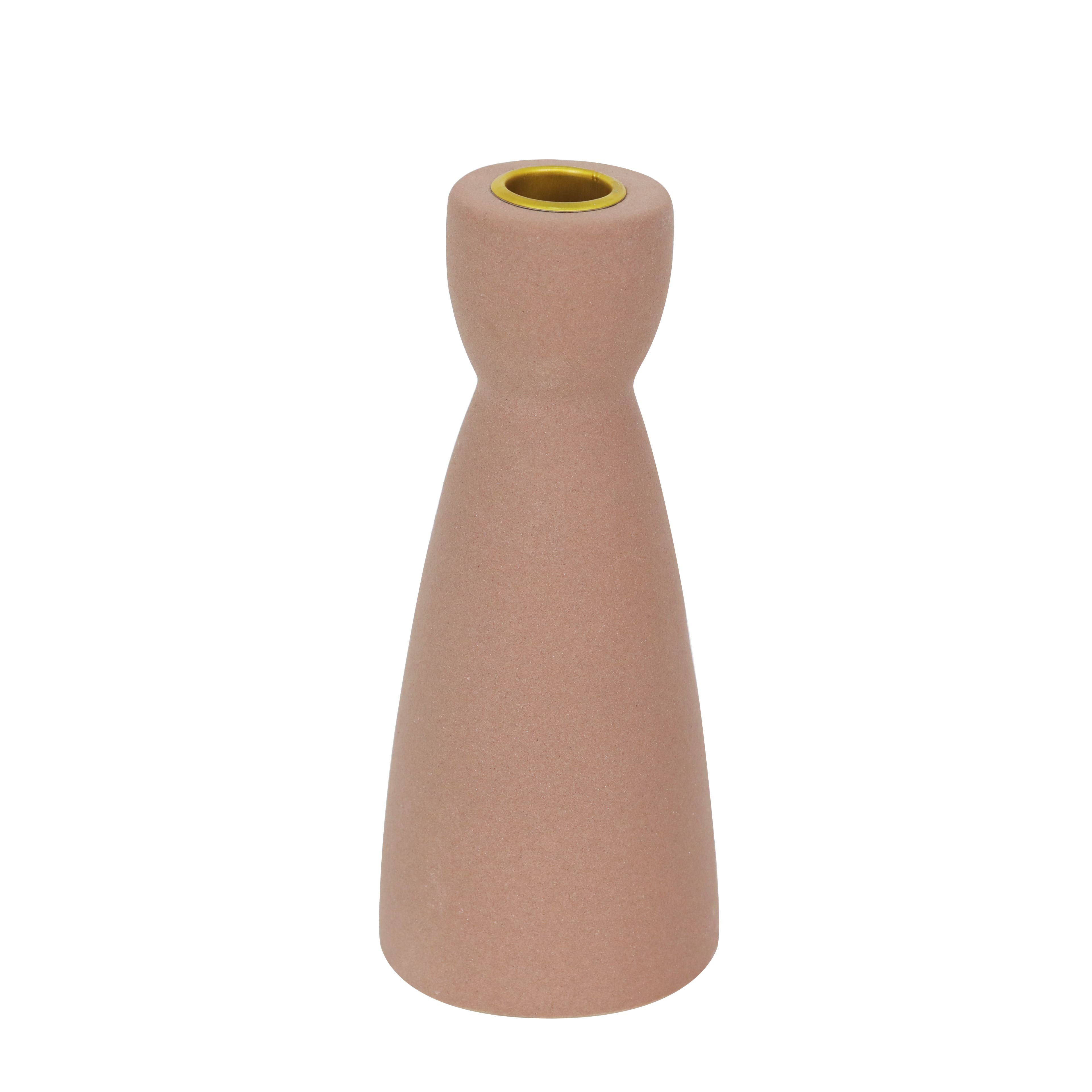 Light Brown Ceramic Taper Candle Holder by Ashland&#xAE;