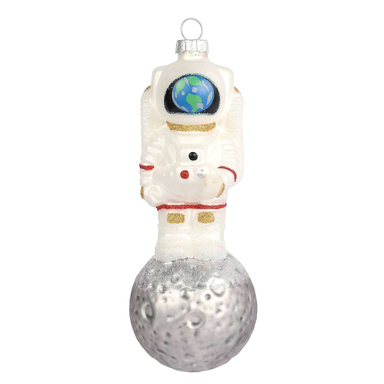 6.5&#x22; Astronaut on the Moon Glass Ornament by Ashland&#xAE;