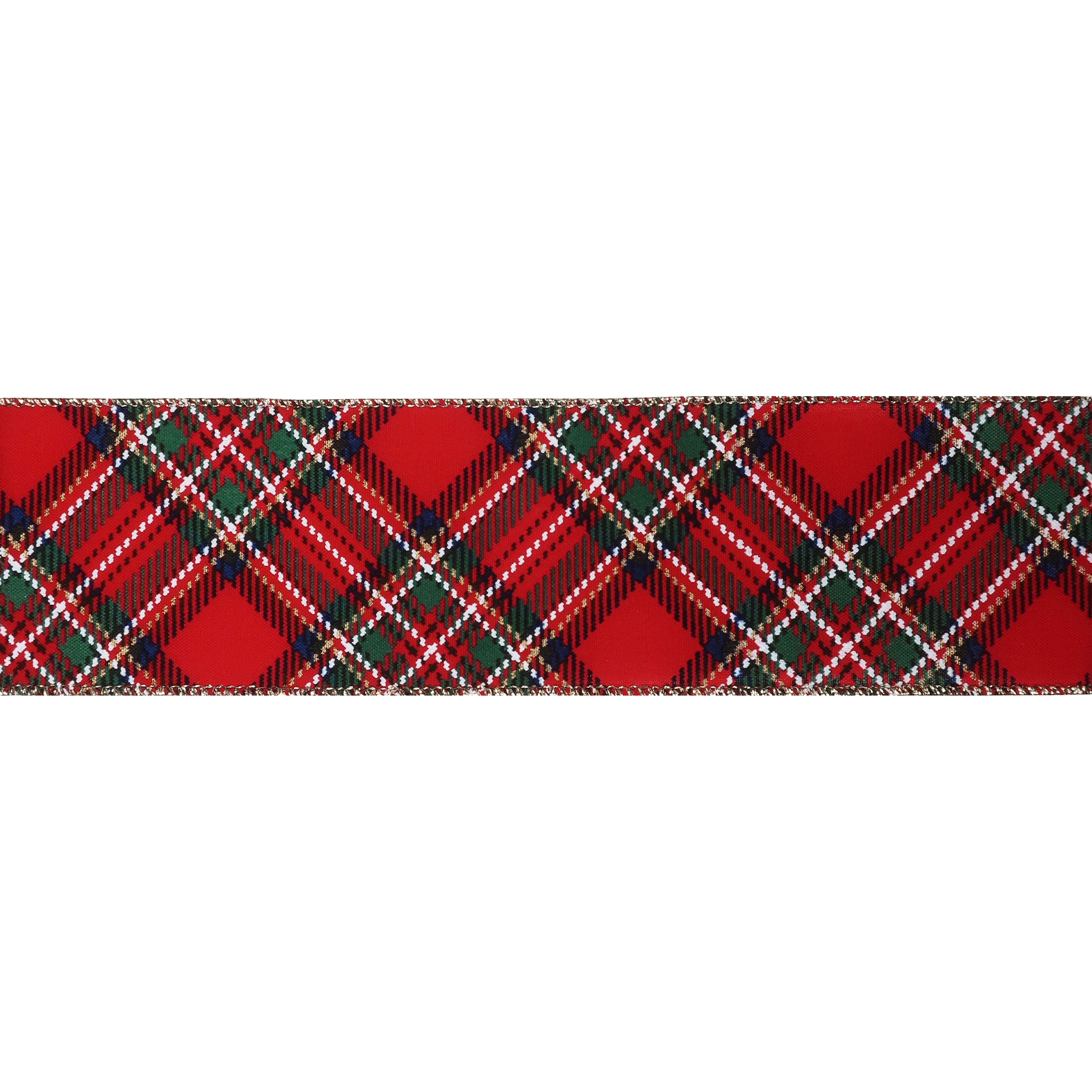 2.5&#x22; x 20ft. Red Tartan Wired Taffeta Ribbon by Celebrate It&#x2122; Christmas