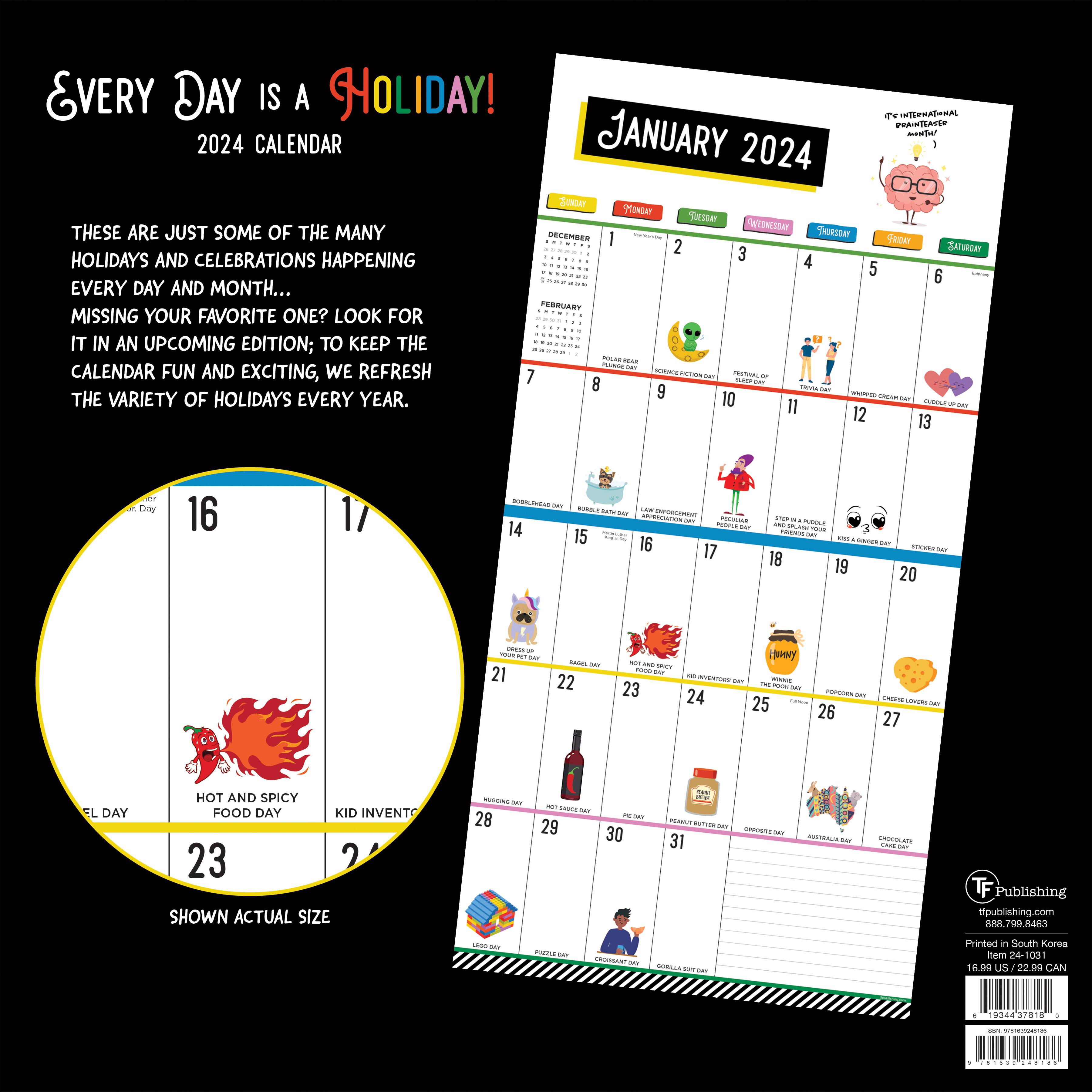 TF Publishing 2024 Every Day&#x27;s A Holiday Wall Calendar