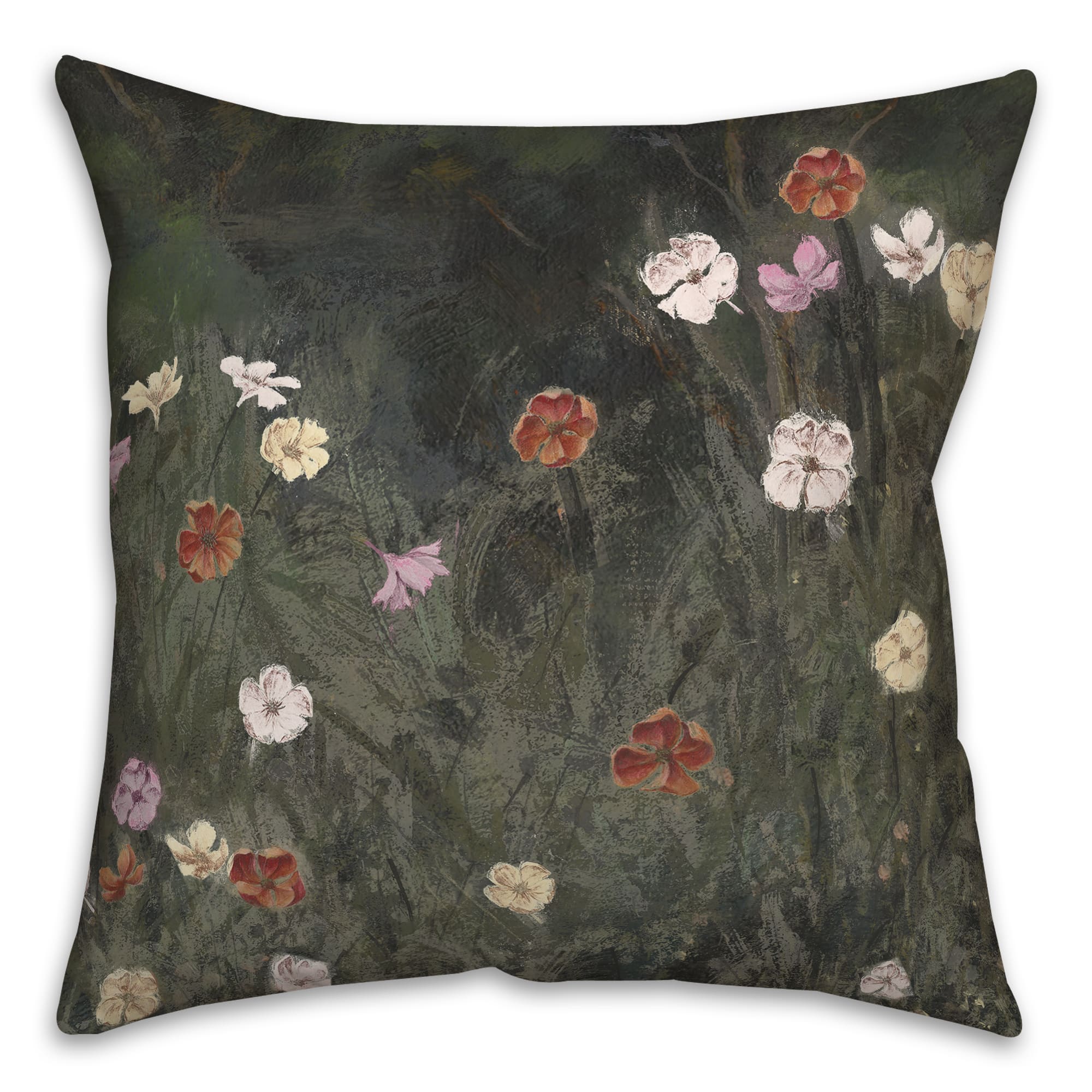 Moody Floral Field Indoor/Outdoor Pillow