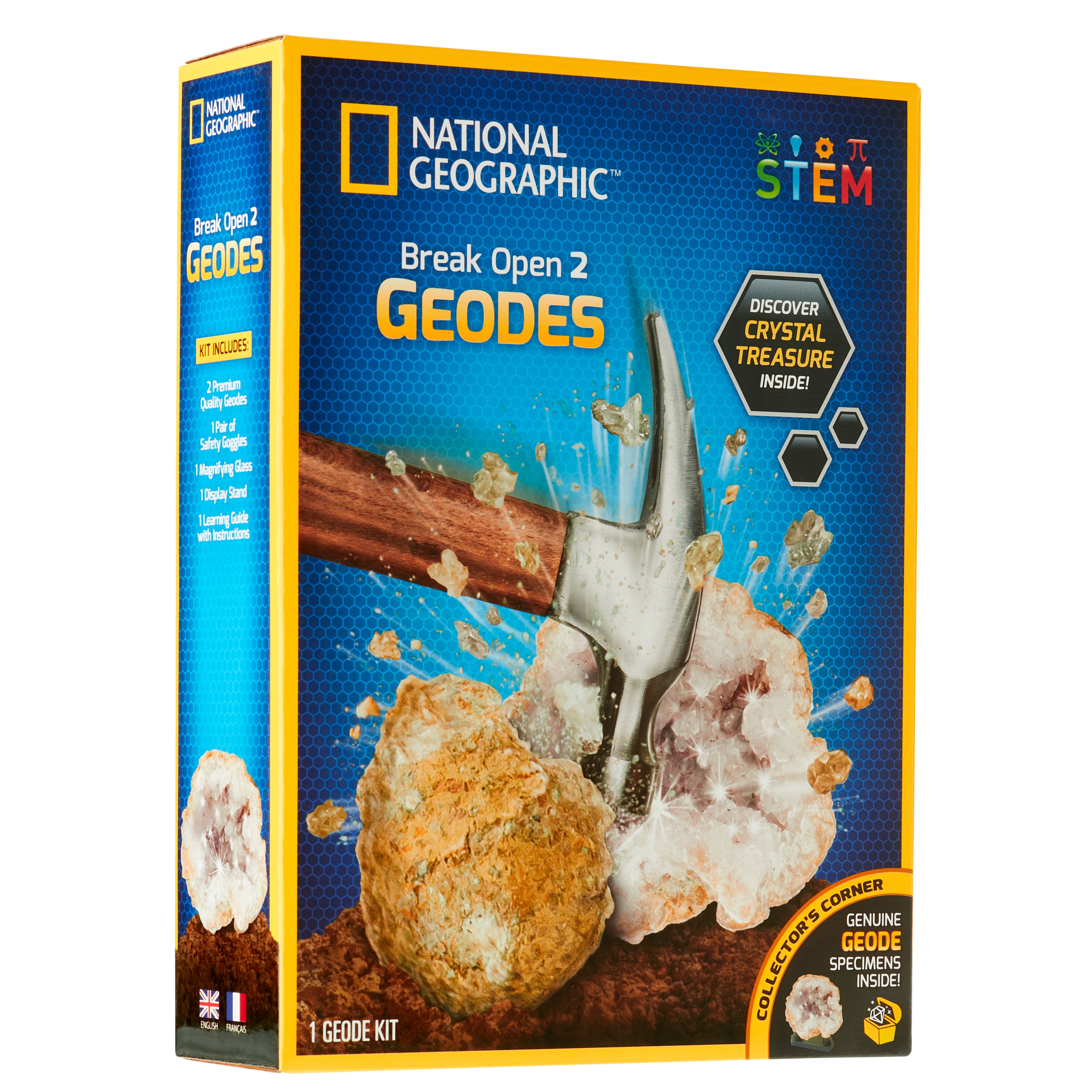national geographic geology bundle - 3 rock, fossil and crystal kits, grow  crystals, start a rock, mineral, & fossil collection, & dig up 15 real  gemstones, great stem science kit 