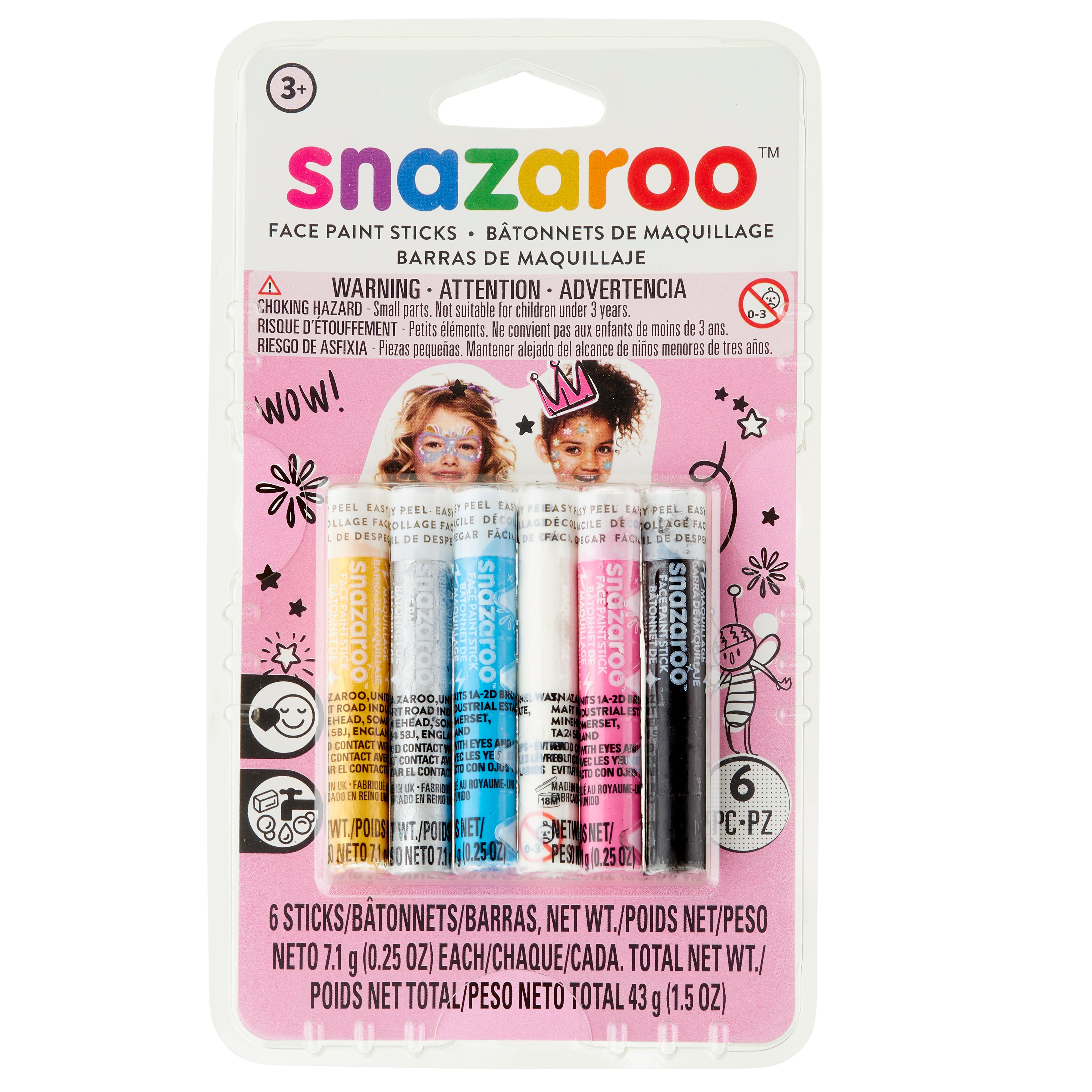 Snazaroo&#x2122; Pink Face Painting Stick Set