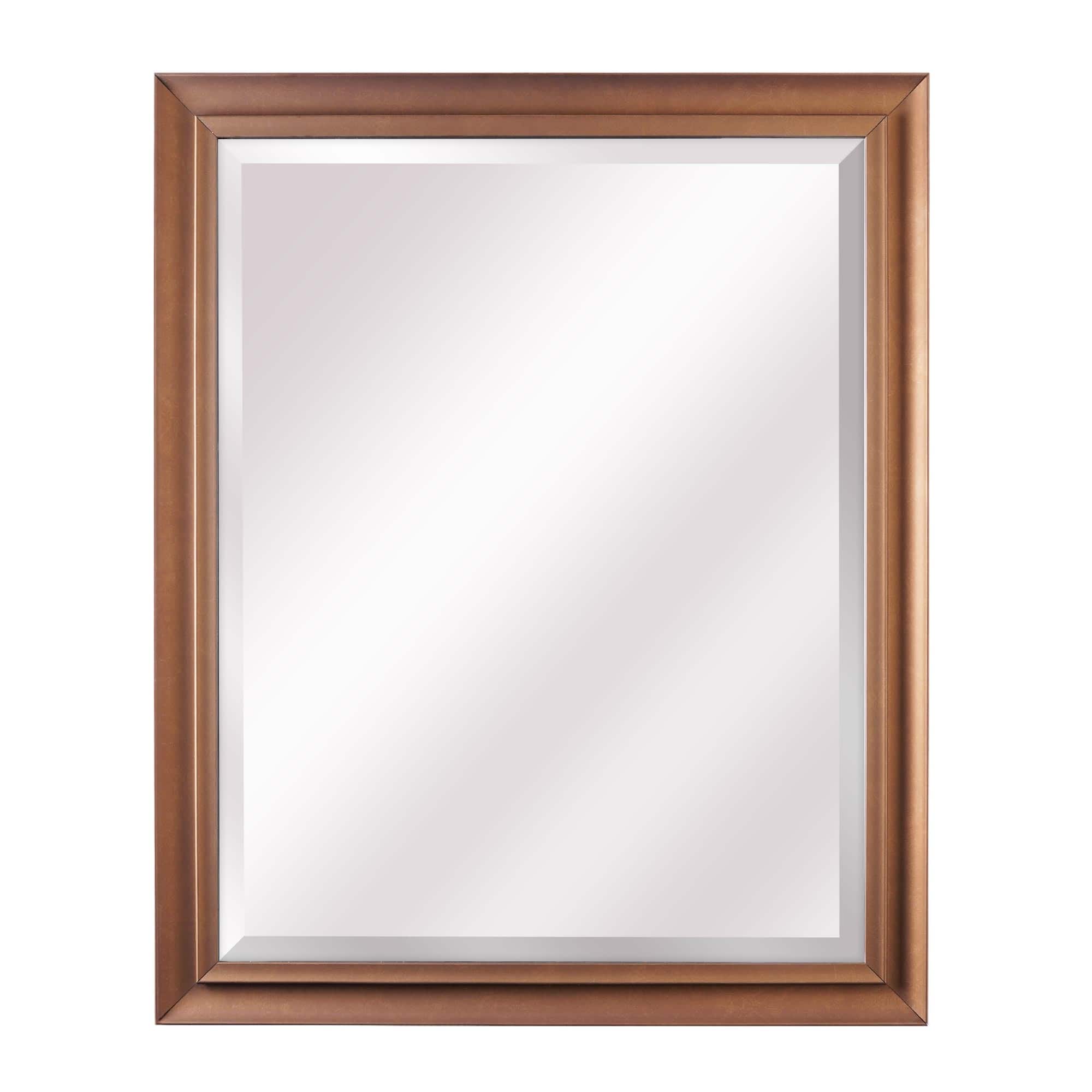 Antique Gold Classic Frame Rectangular Beveled Wall Mirror - 26" x 32"