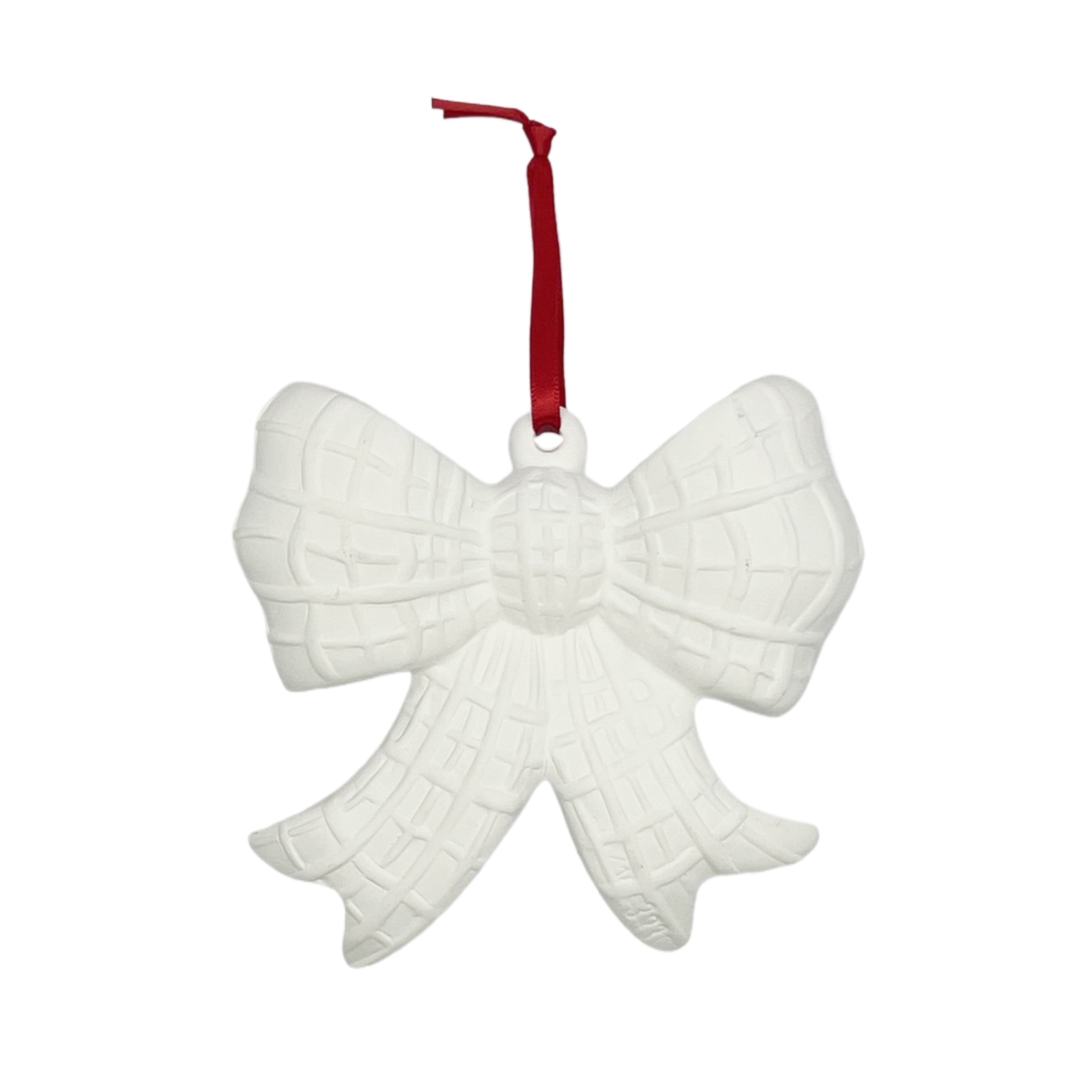 4.5&#x22; DIY Ceramic 3D Bow Ornament by Make Market&#xAE;