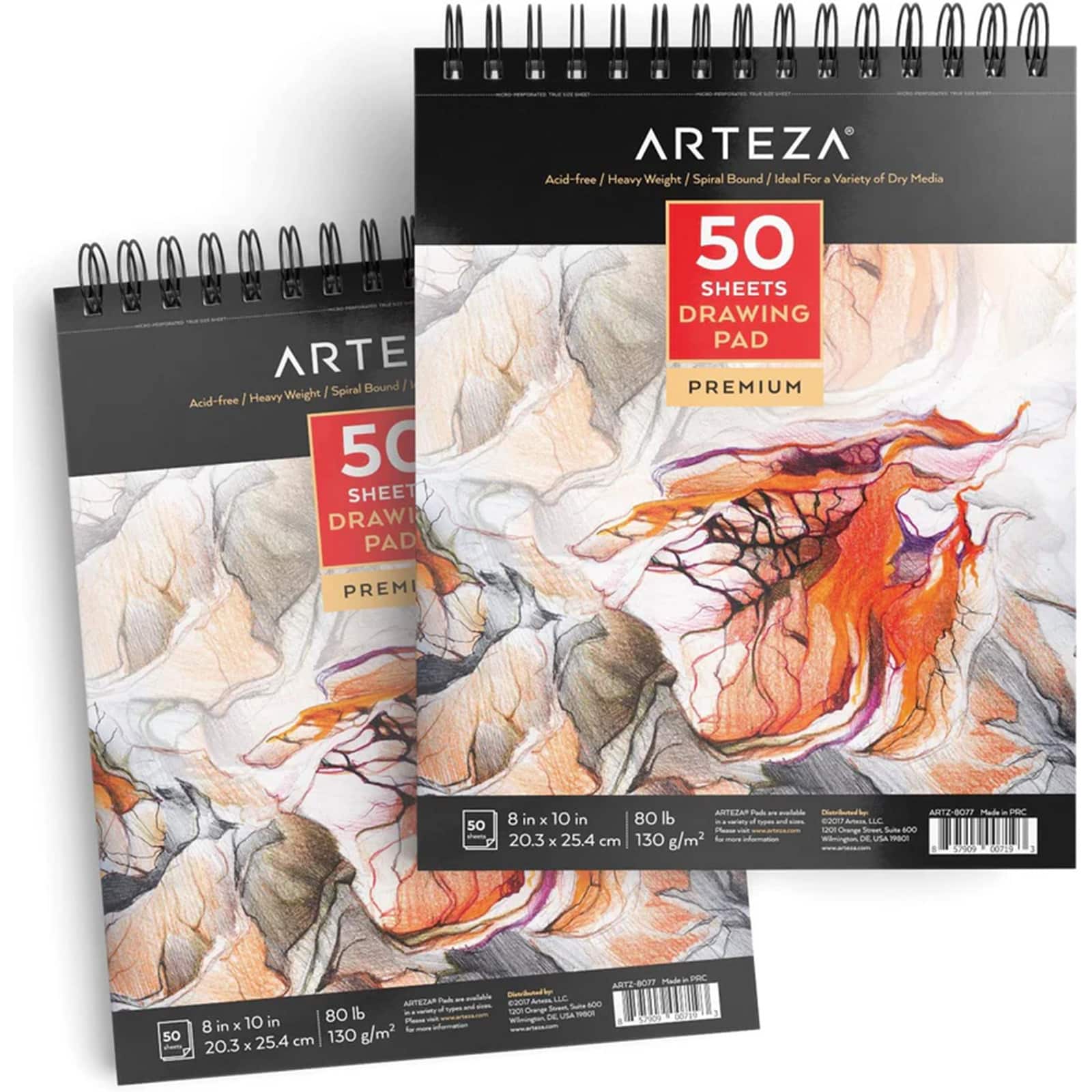 Arteza&#xAE; 8&#x22; x 10&#x22; Spiral Drawing Pads, 2ct.