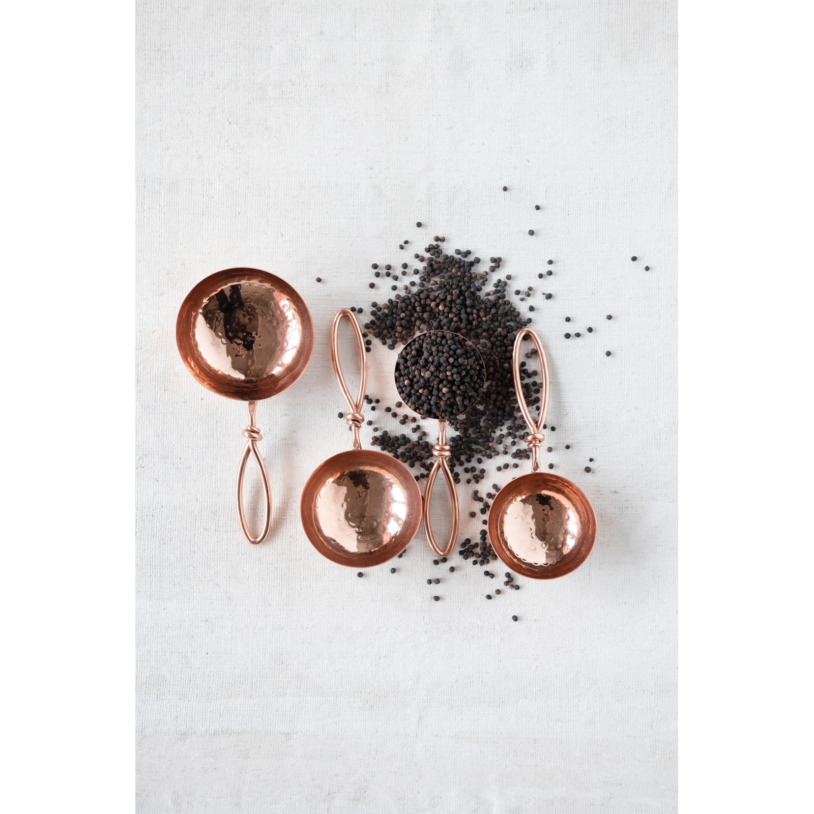 Hello Honey&#xAE; Hammered Stainless Steel Scoops with Leather Tie Set