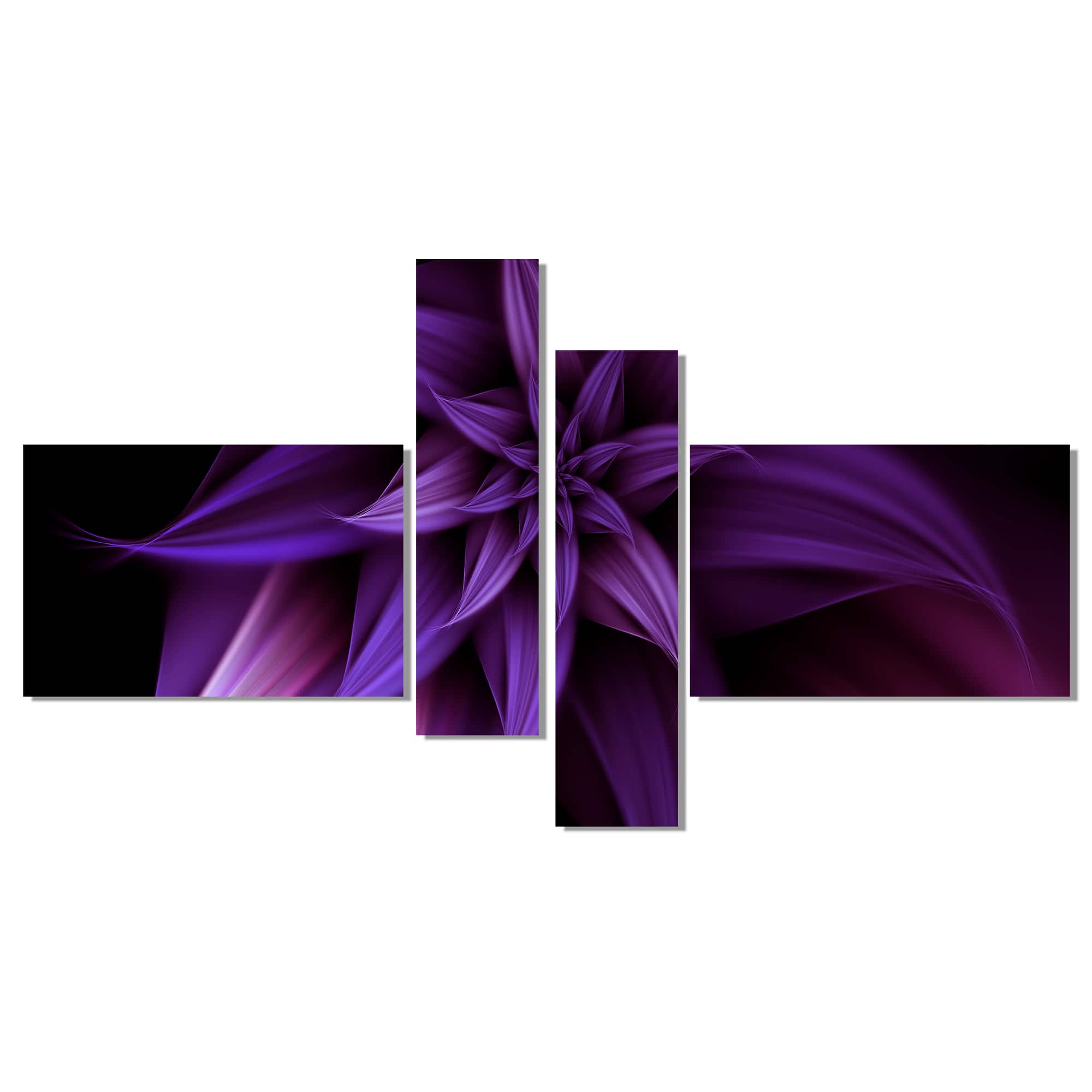Designart - Fractal Flower Purple - Floral Art Canvas Print