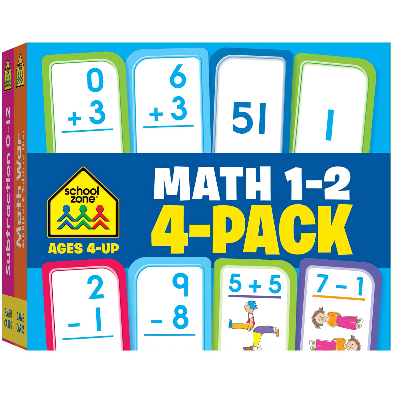 School Zone® Math 1-2 Flash Card, 4 Pack