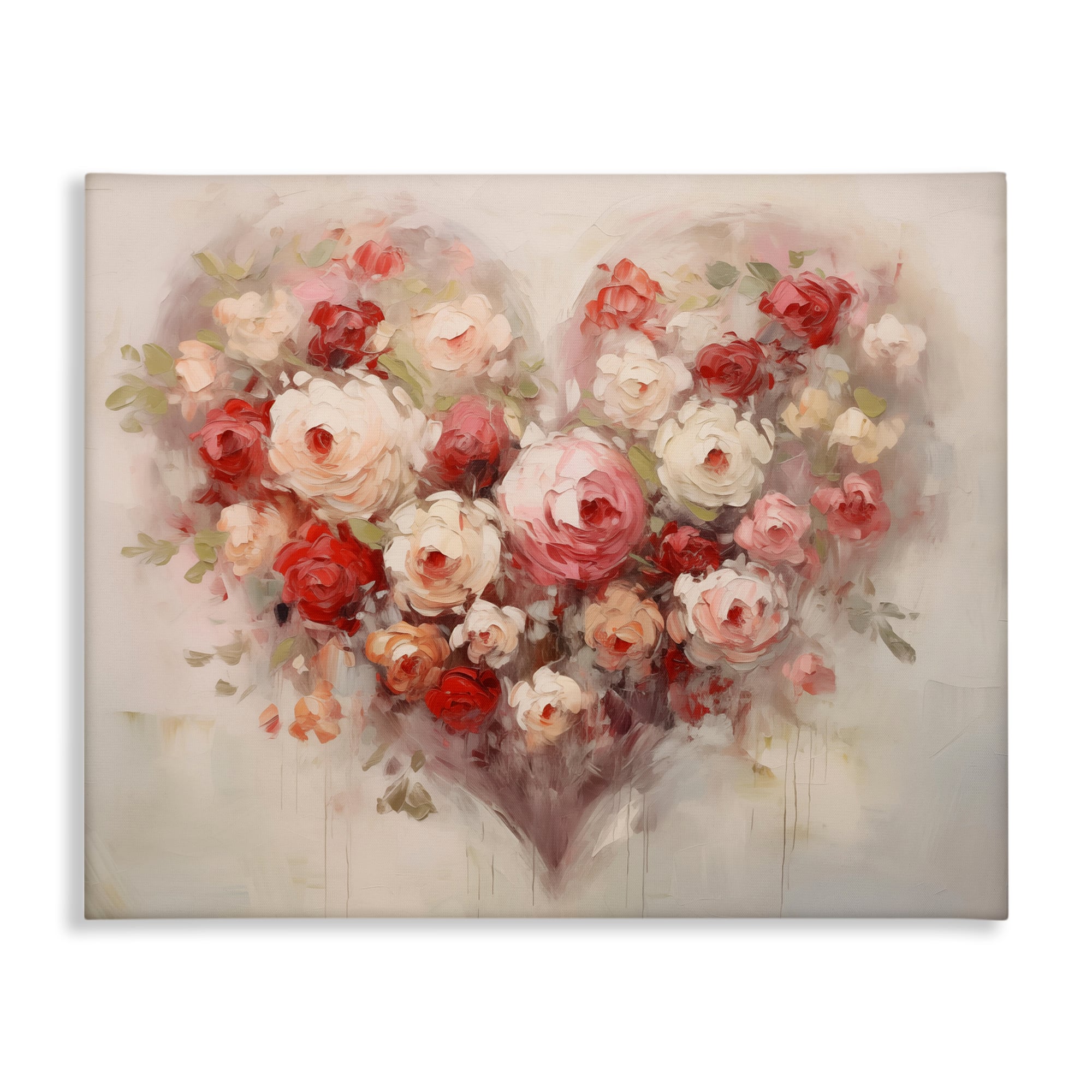 Stupell Industries Valentine Roses Heart Canvas Wall Art