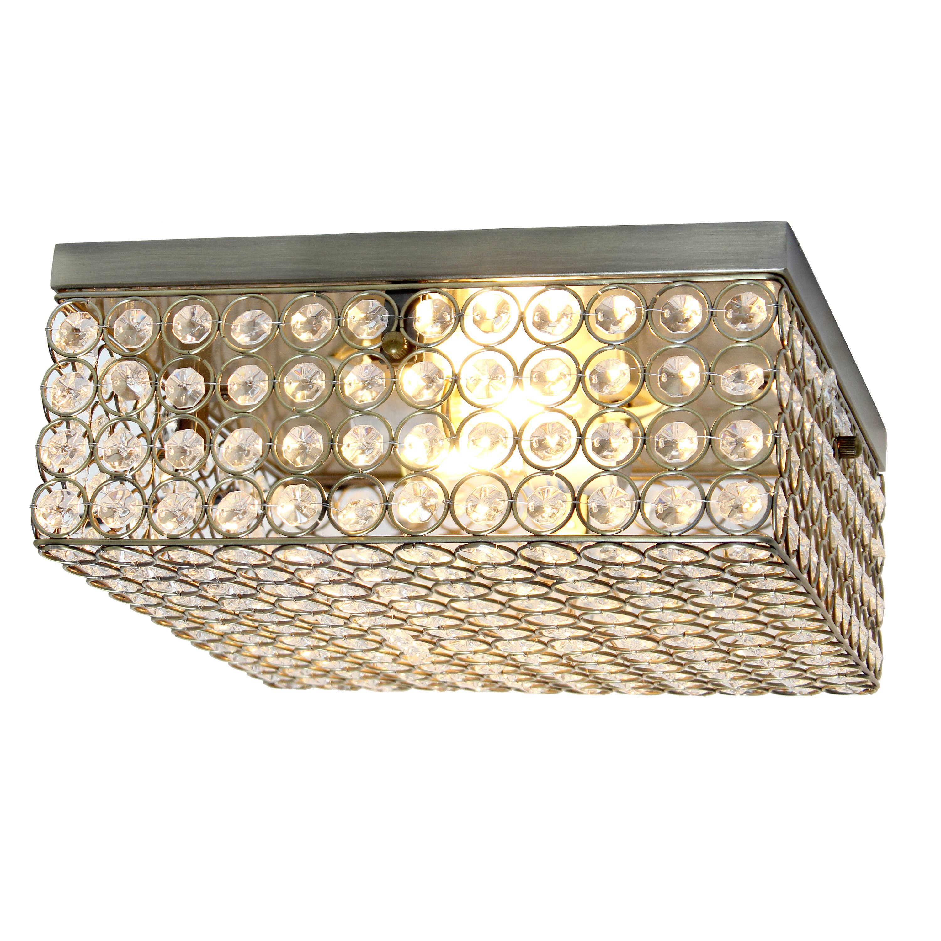 Lalia Home Classix 12" Antique Brass 2-Light Square Flush Mount