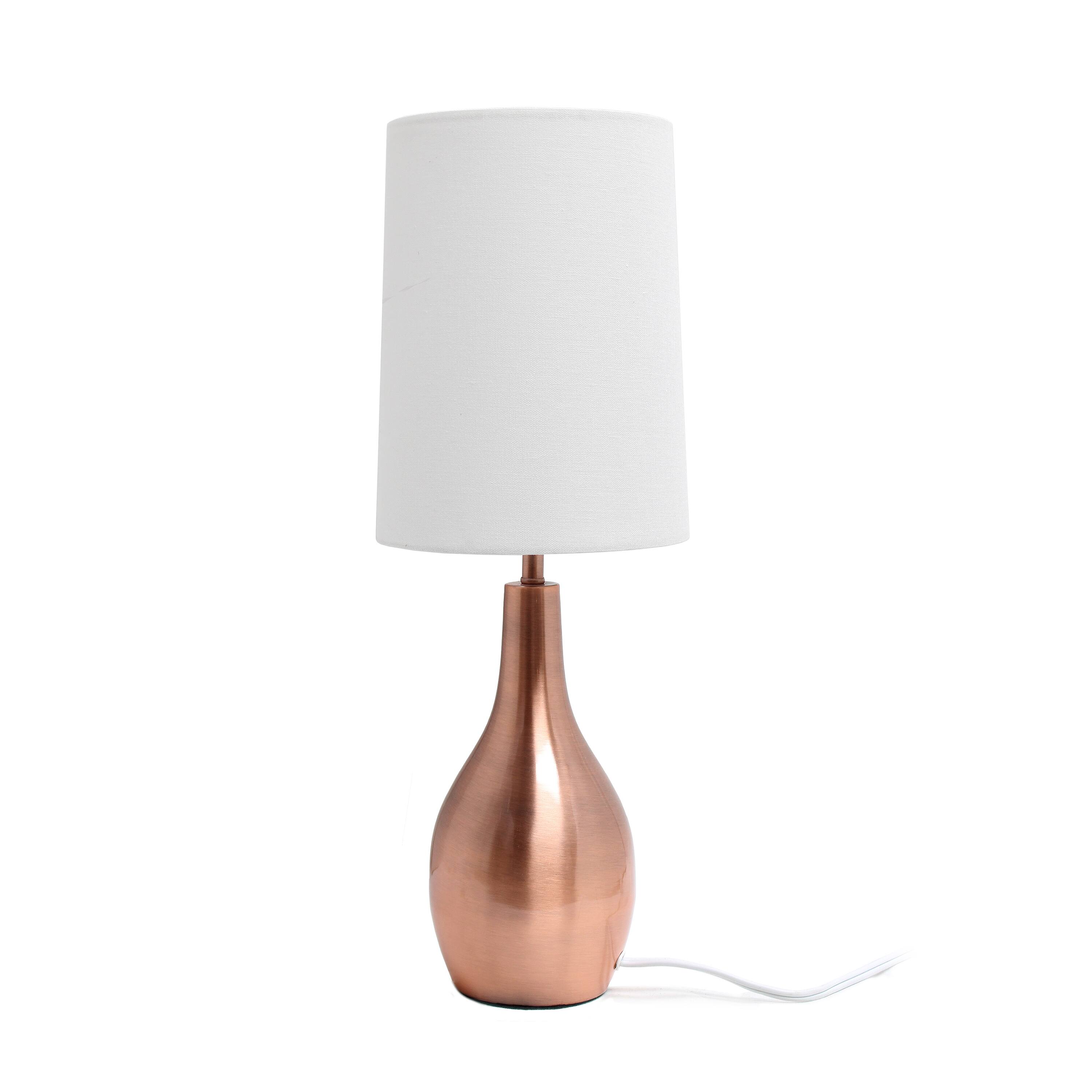 Simple Designs 19.5&#x22; Tear Drop Table Lamp with Fabric Drum Shade