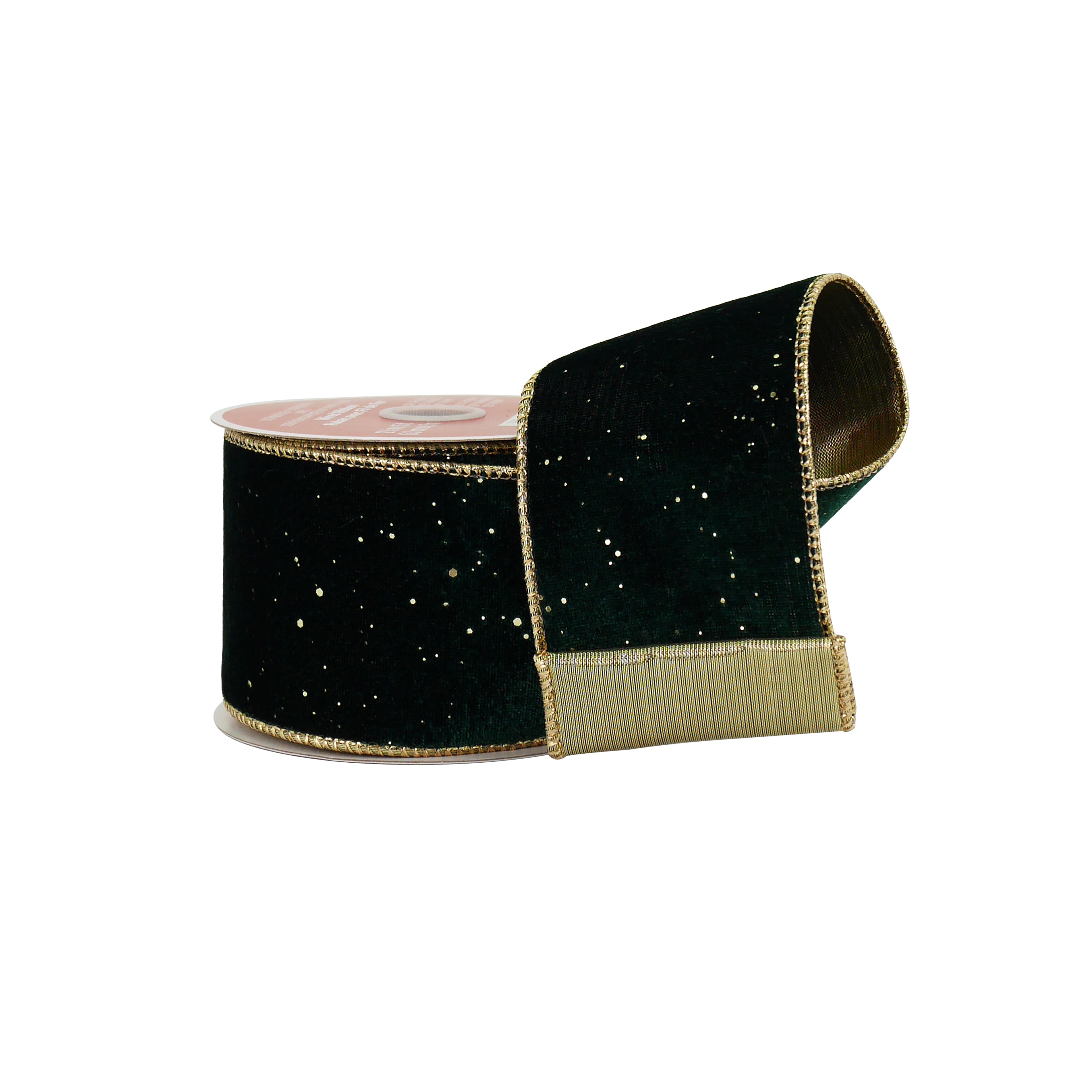 2.5&#x22; x 20ft. Green &#x26; Gold Wired Velvet Ribbon by Celebrate It&#xAE;