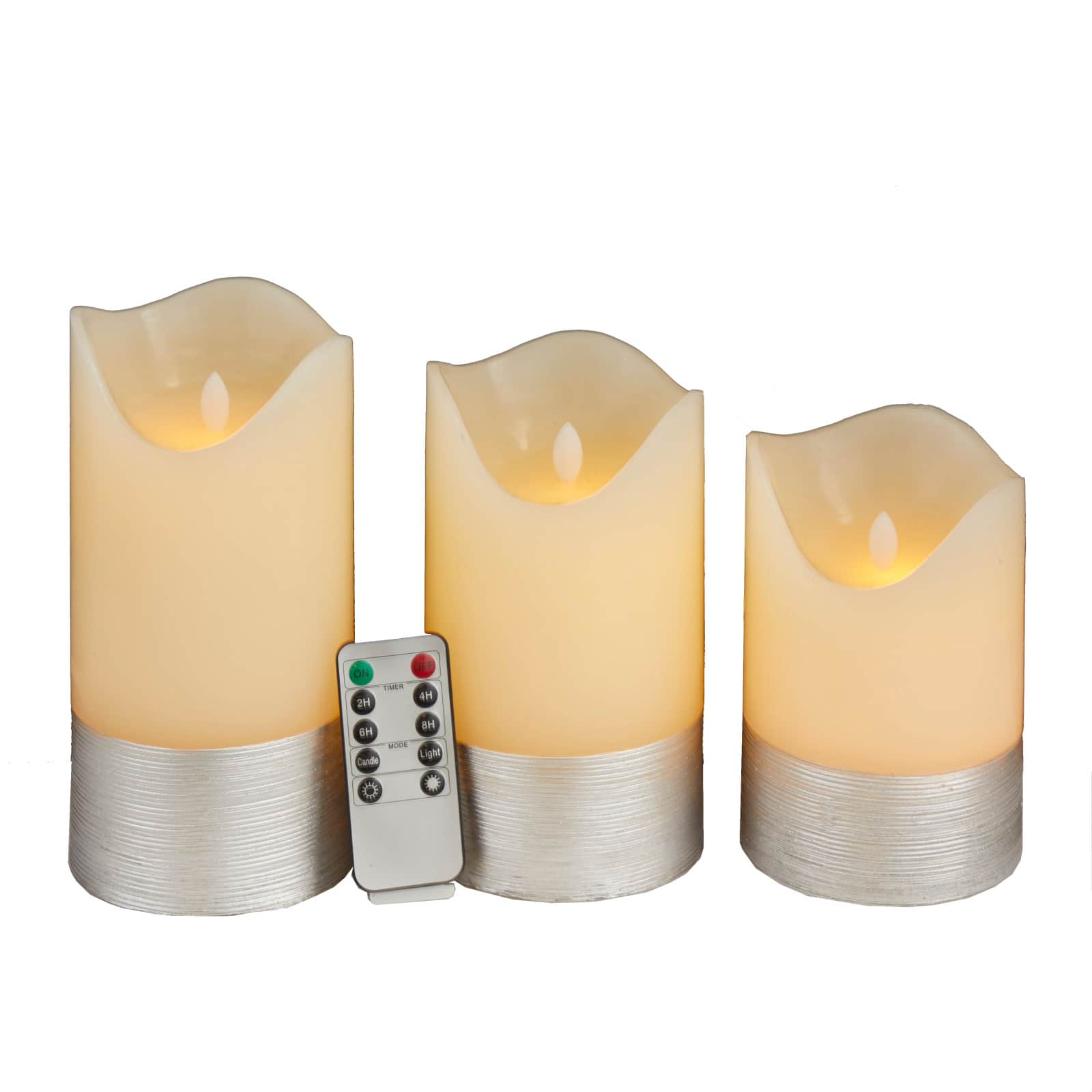 White Traditional Flameless Candle Set