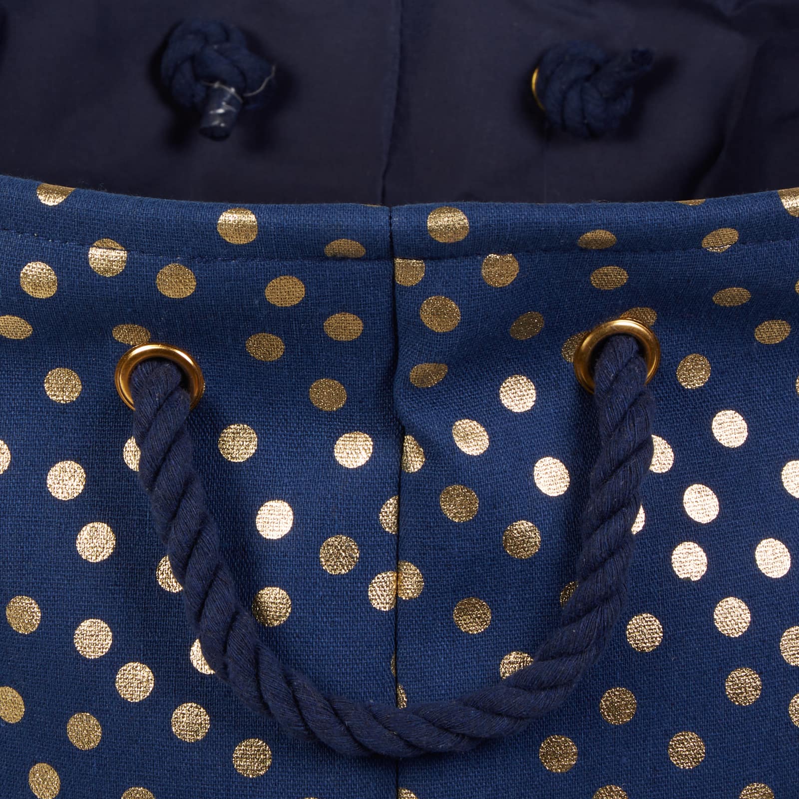 Medium Polyester Rectangle Bin With Gold Dots
