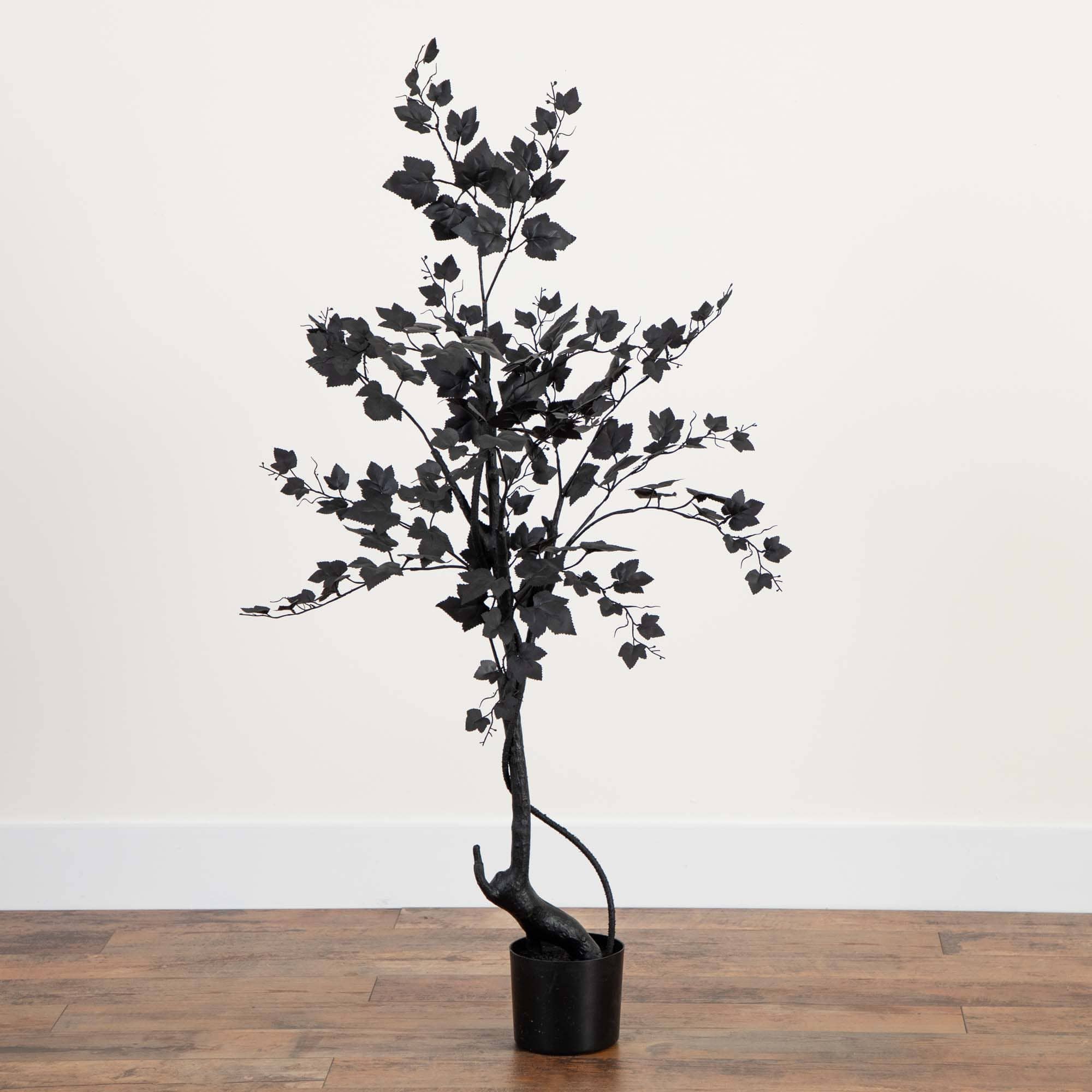 4ft. Halloween Black Maple Artificial Potted Tree