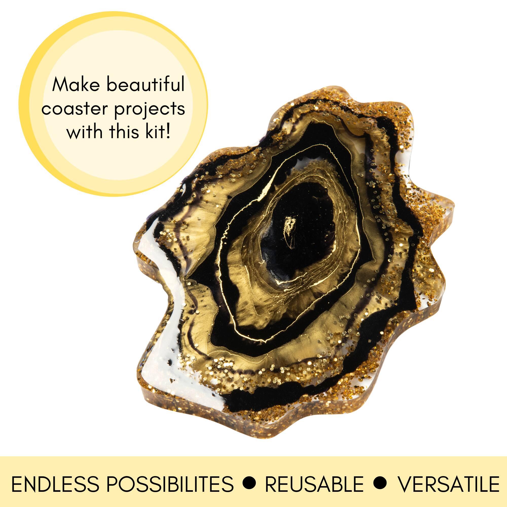 Mod Podge&#xAE; Black &#x26; Gold Do-It-Yourself Geode Coaster Kit