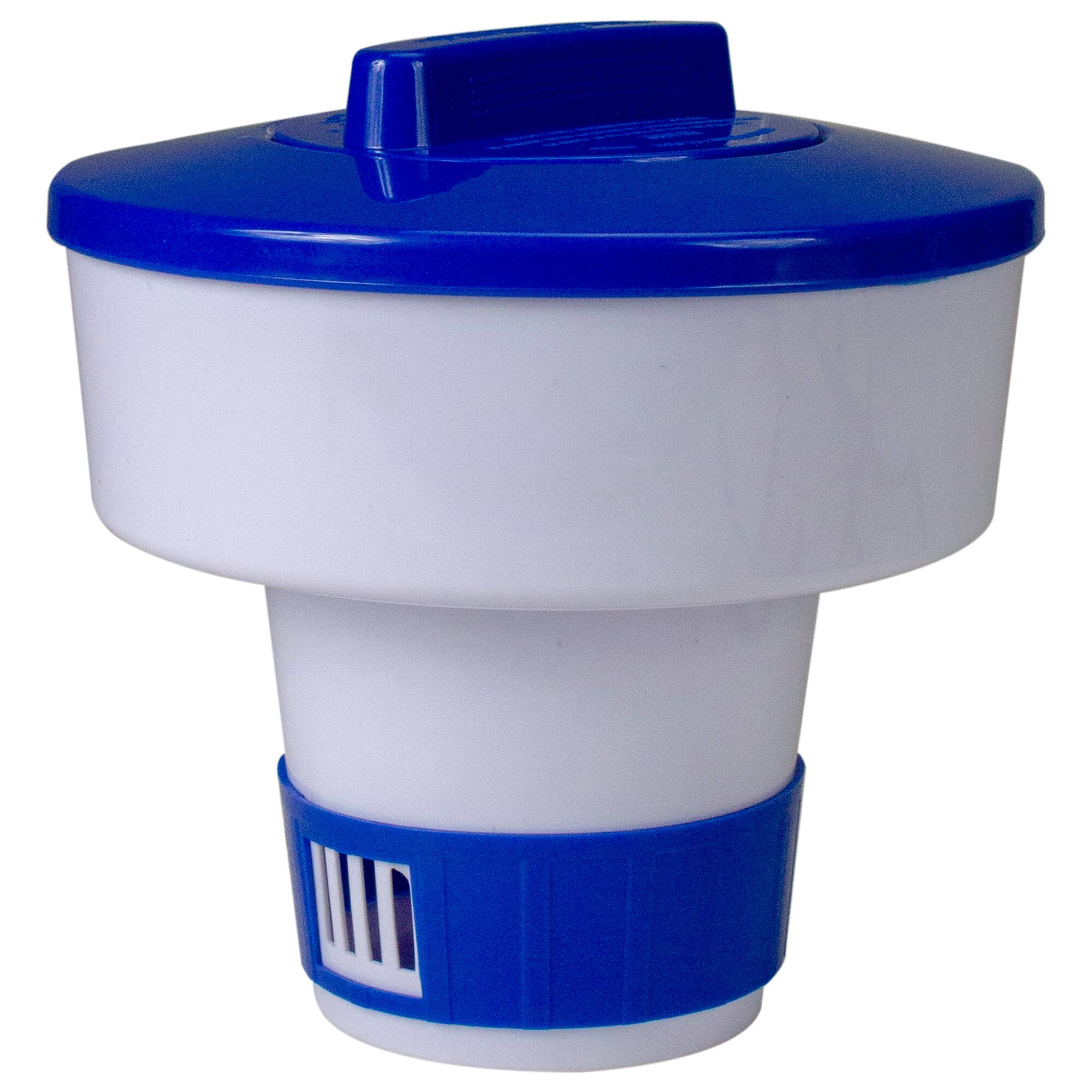 7&#x22; Blue &#x26; White Floating Swimming Pool Chlorine Dispenser