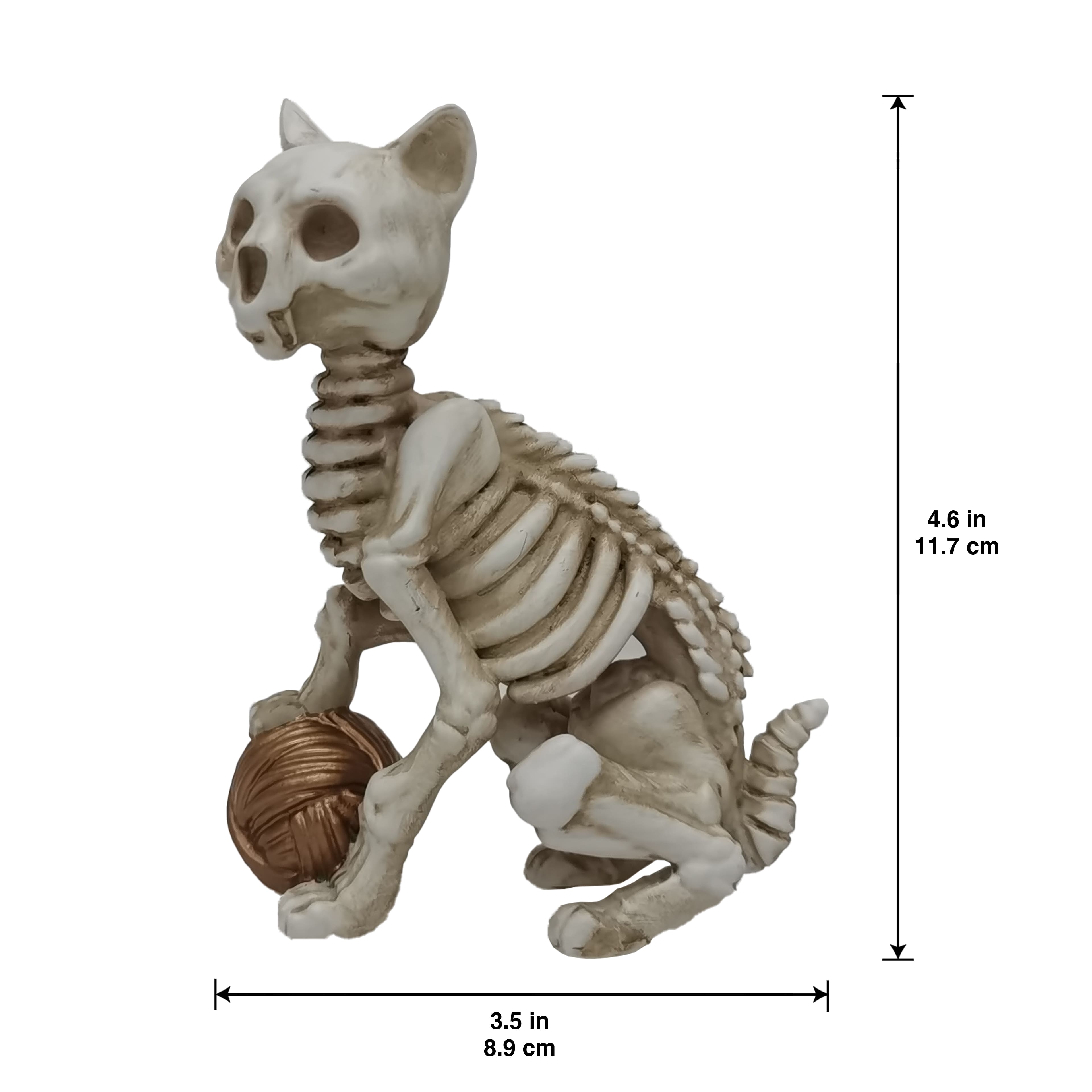 4.5&#x22; Skeleton Cat with Ball Tabletop D&#xE9;cor by Ashland&#xAE;