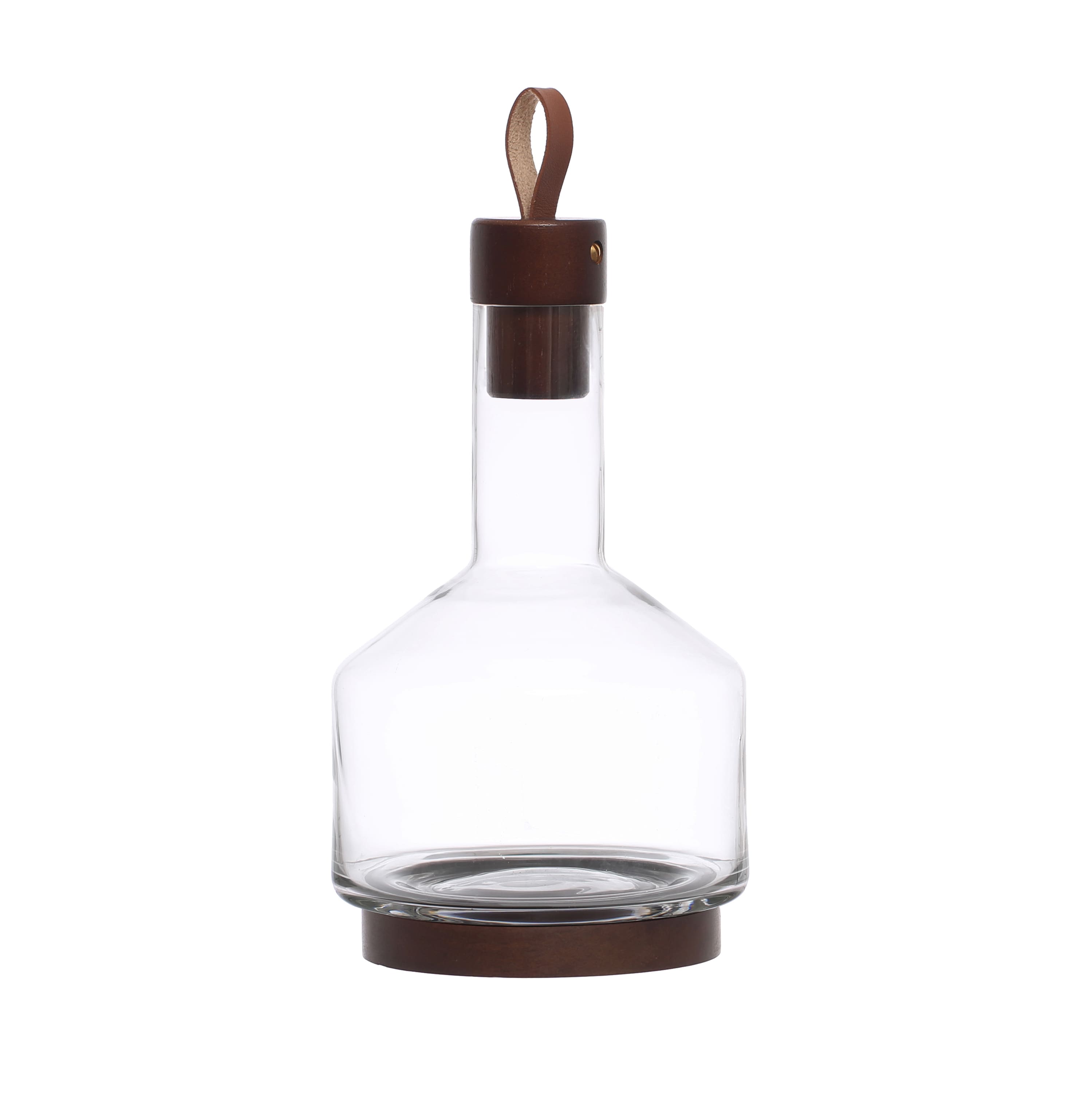 62oz. Glass Carafe with Walnut Brown Acacia Wood Base &#x26; Stopper