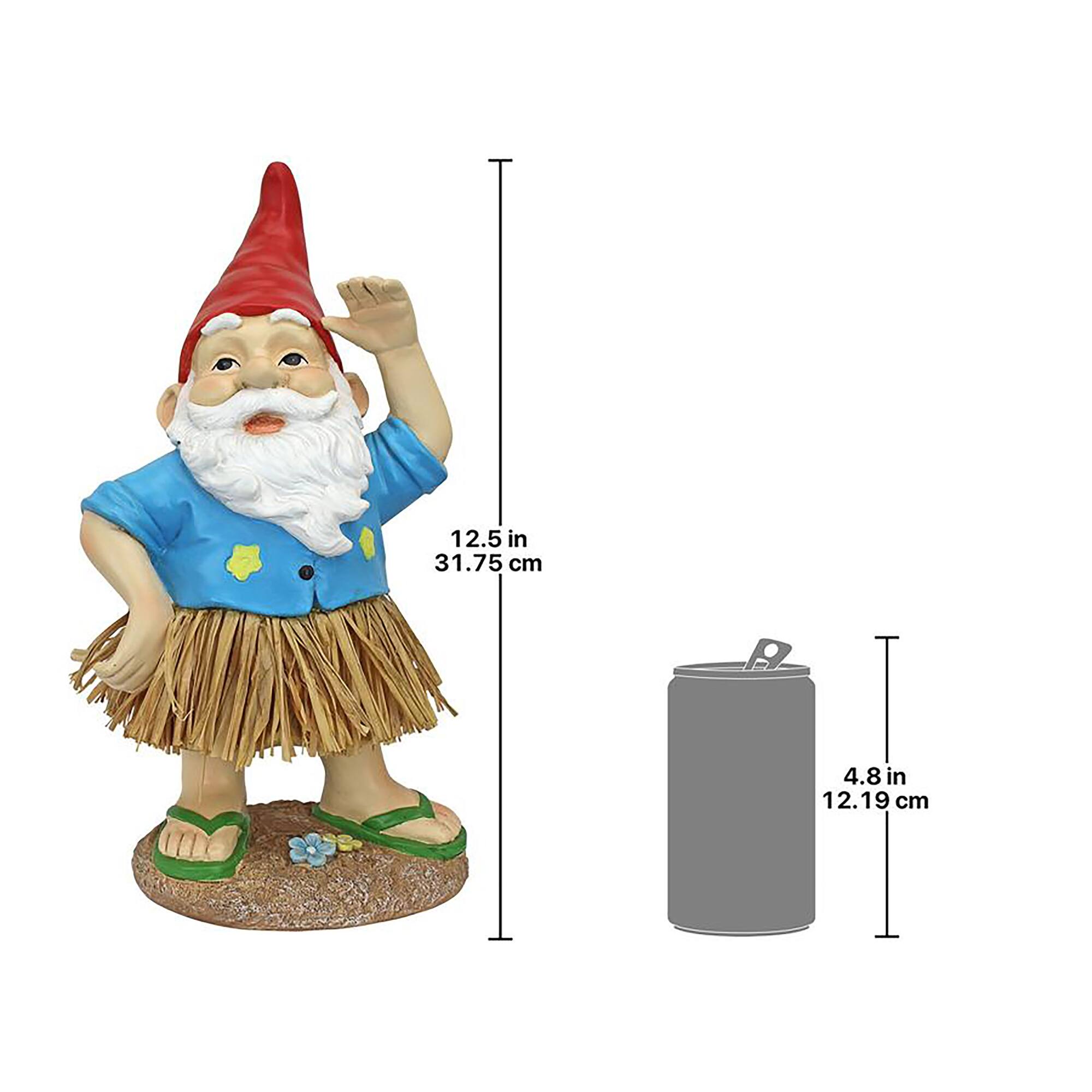 Design Toscano 12.5&#x22; Hawaiian Hank Grass Skirt Gnome Statue