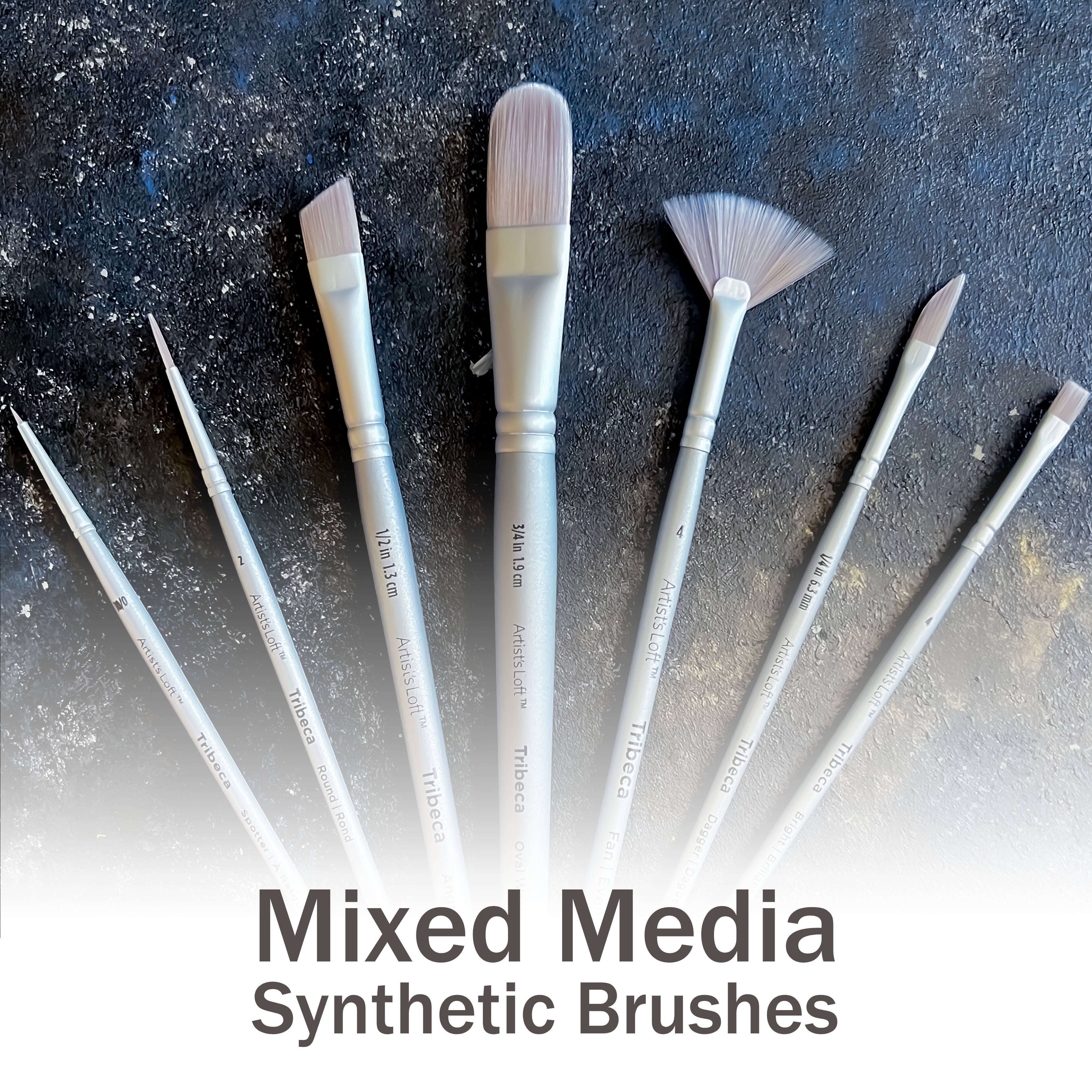 Tribeca Synthetic Taklon Short Handle Angle Tight Spotter Brush by Artist's Loft™, Size 5/0