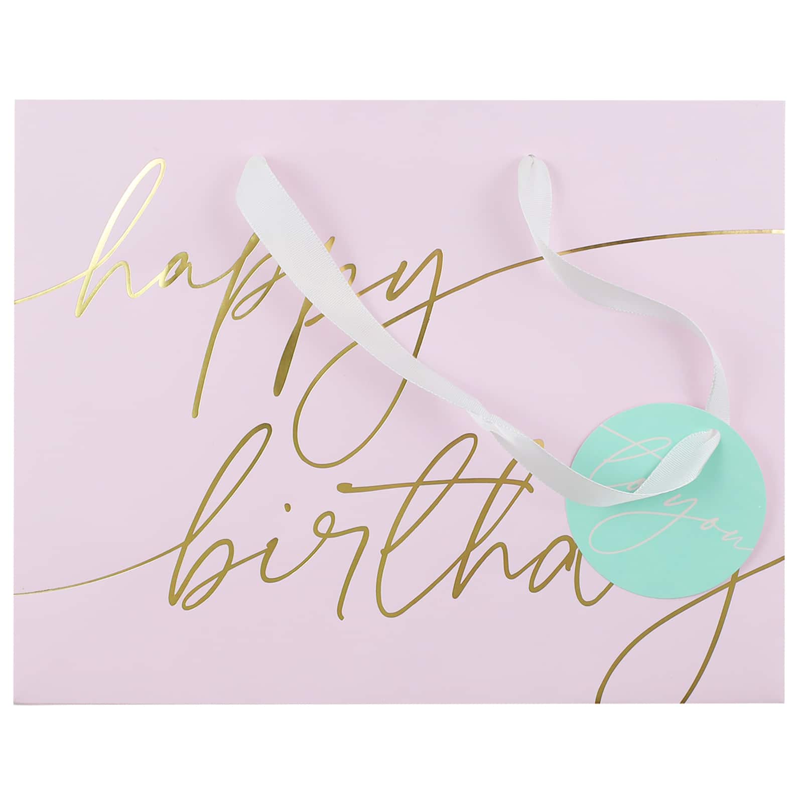 7.75&#x22; Pink Happy Birthday Gift Bag by Celebrate It&#x2122;