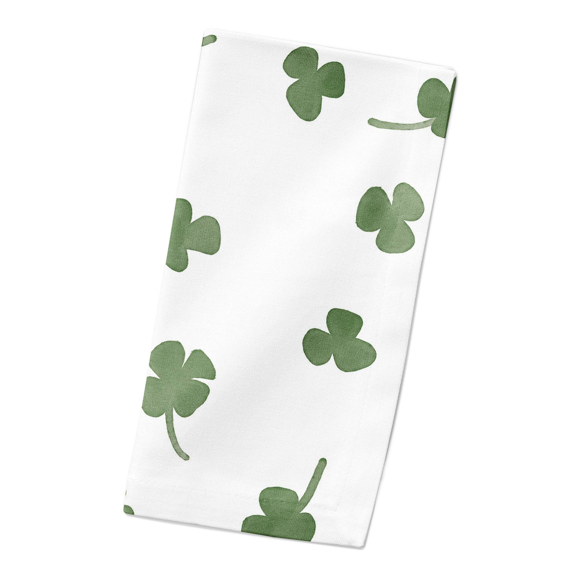 Tiny Shamrock Pattern 10" x 10" Cotton Twill Napkin